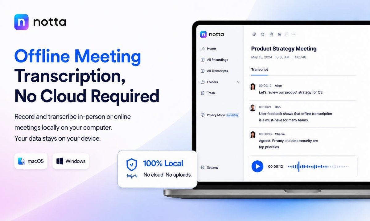 Notta Desktop - Privacy Mode