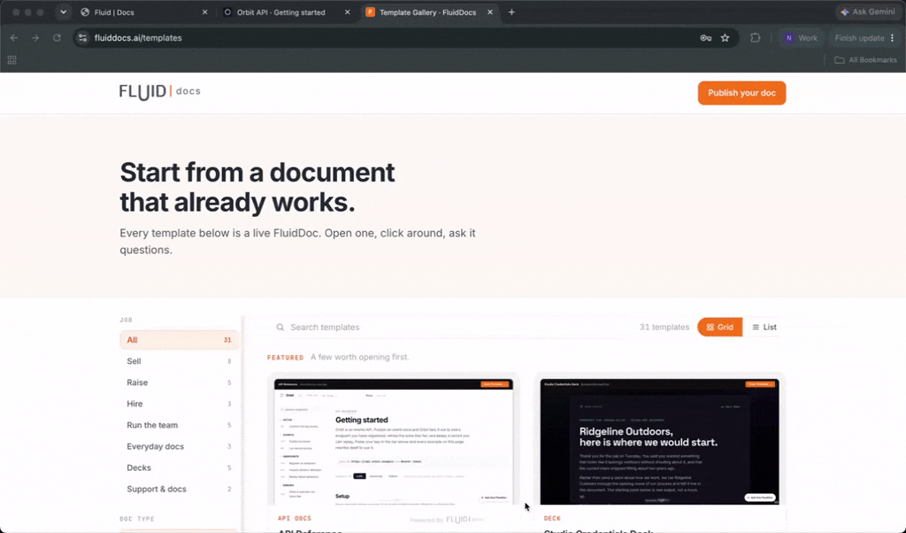 FluidDocs Templates