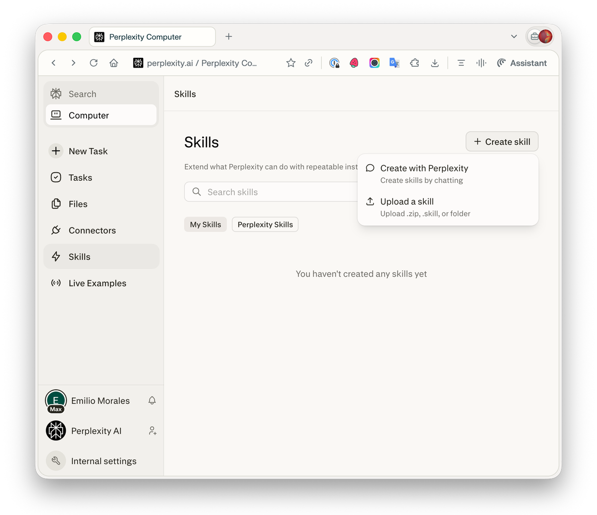 Perplexity Computer Skills