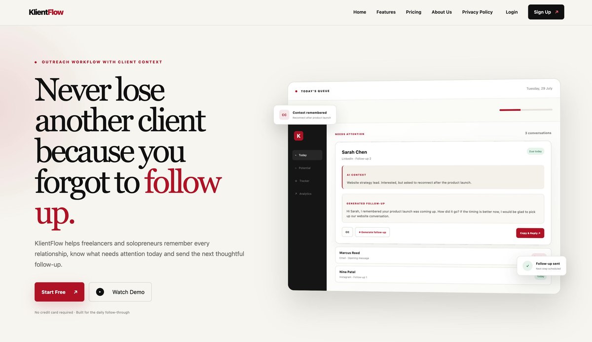 KlientFlow — Never forget client context