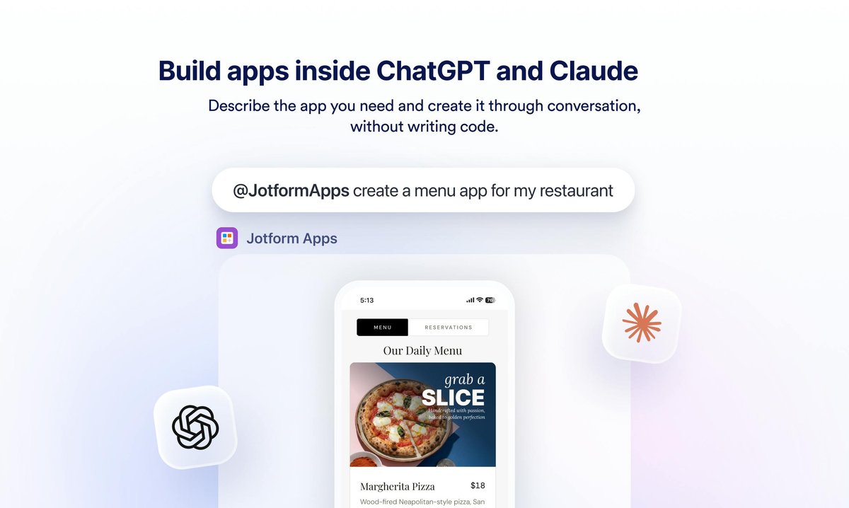 Jotform App Builder for ChatGPT & Claude