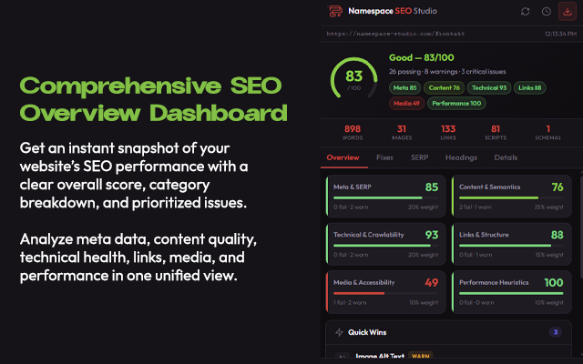 Namespace SEO Studio
