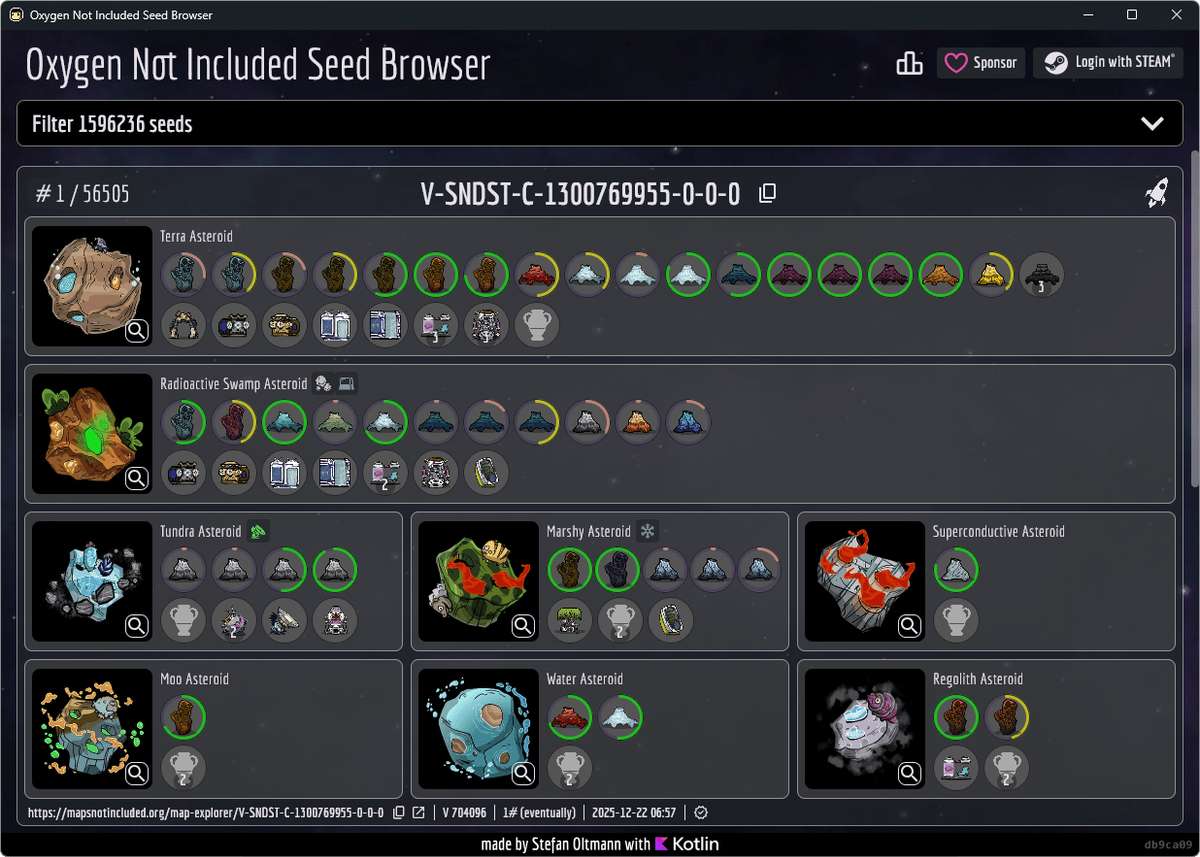 MapsNotIncluded - ONI Seed Browser