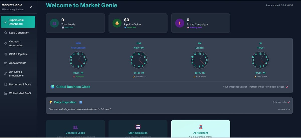 Market Genie 2.0 AI Marketing System