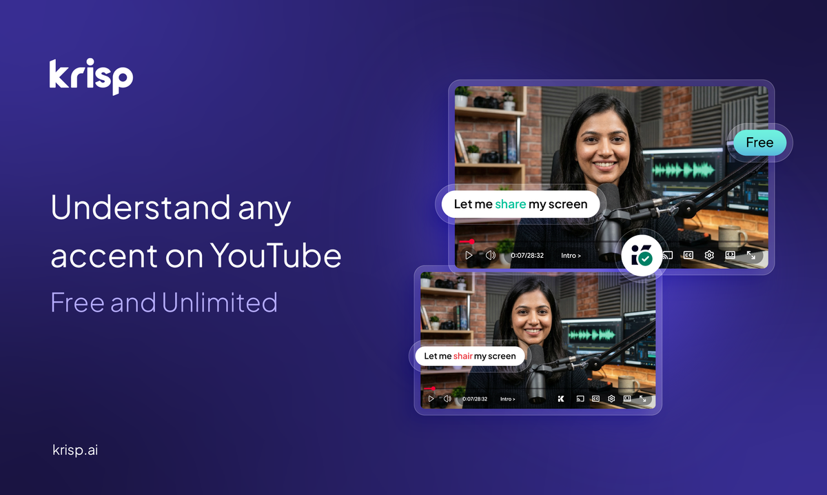 Krisp Accent Converter for YouTube
