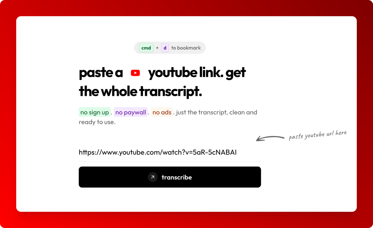 YouTube Transcript Tool