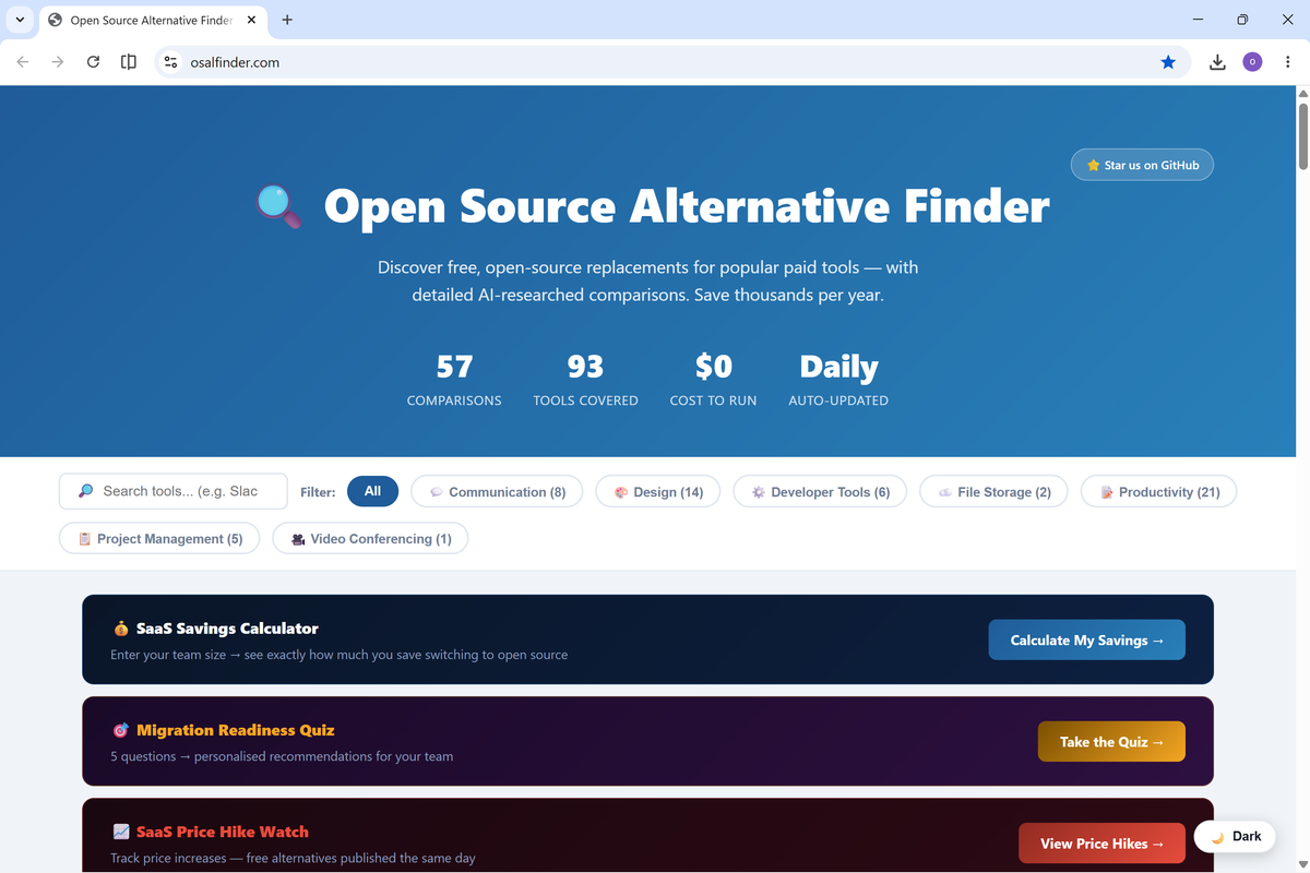 Open Source Alternative Finder