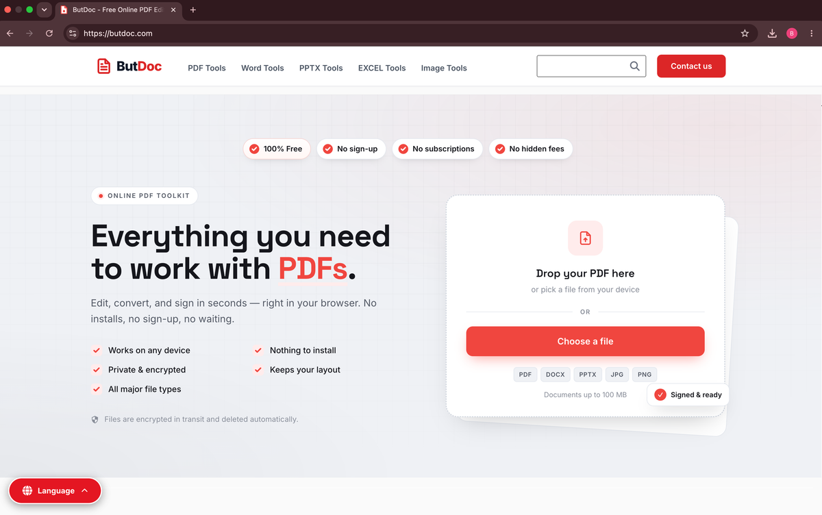 ButDoc – Free PDF Editor & Signer