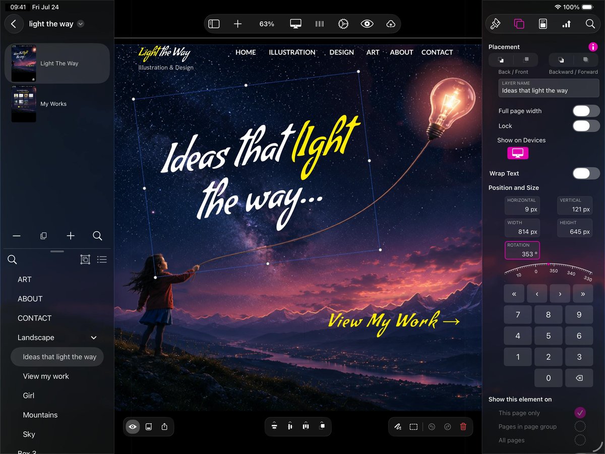 Sitely iPad AI+Visual Website Builder