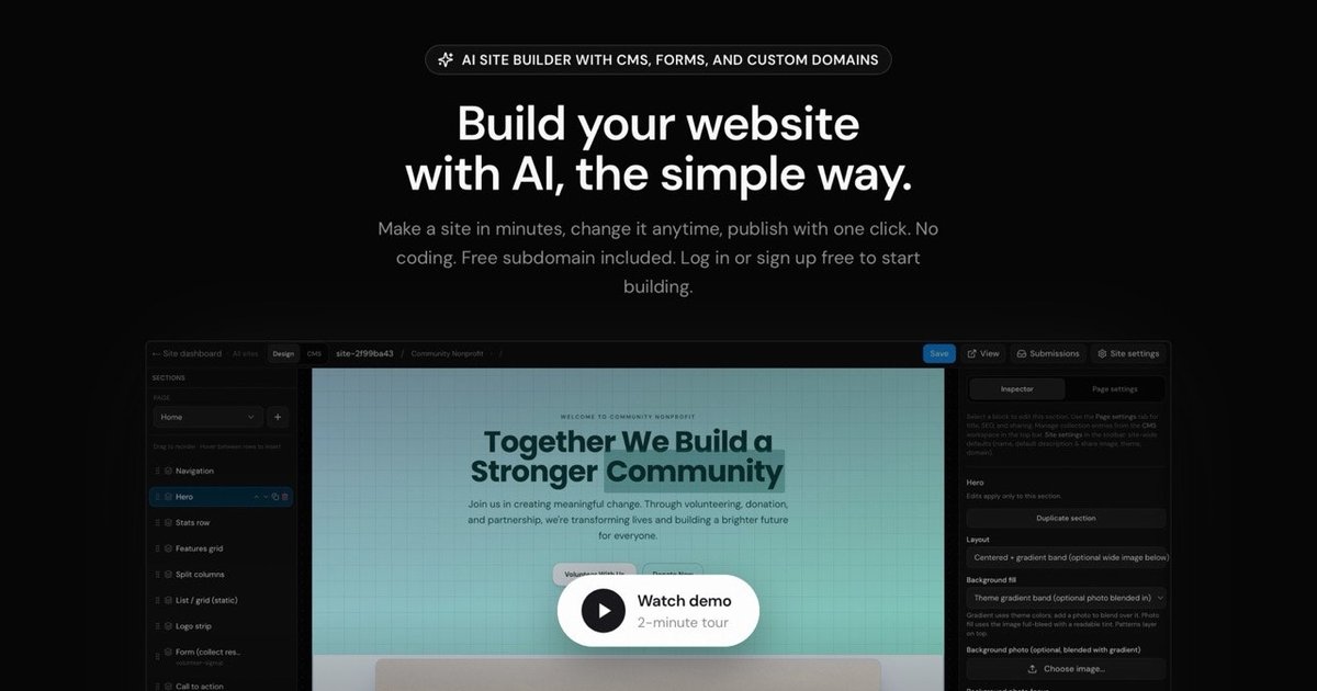 SlateHut.com - AI website builder