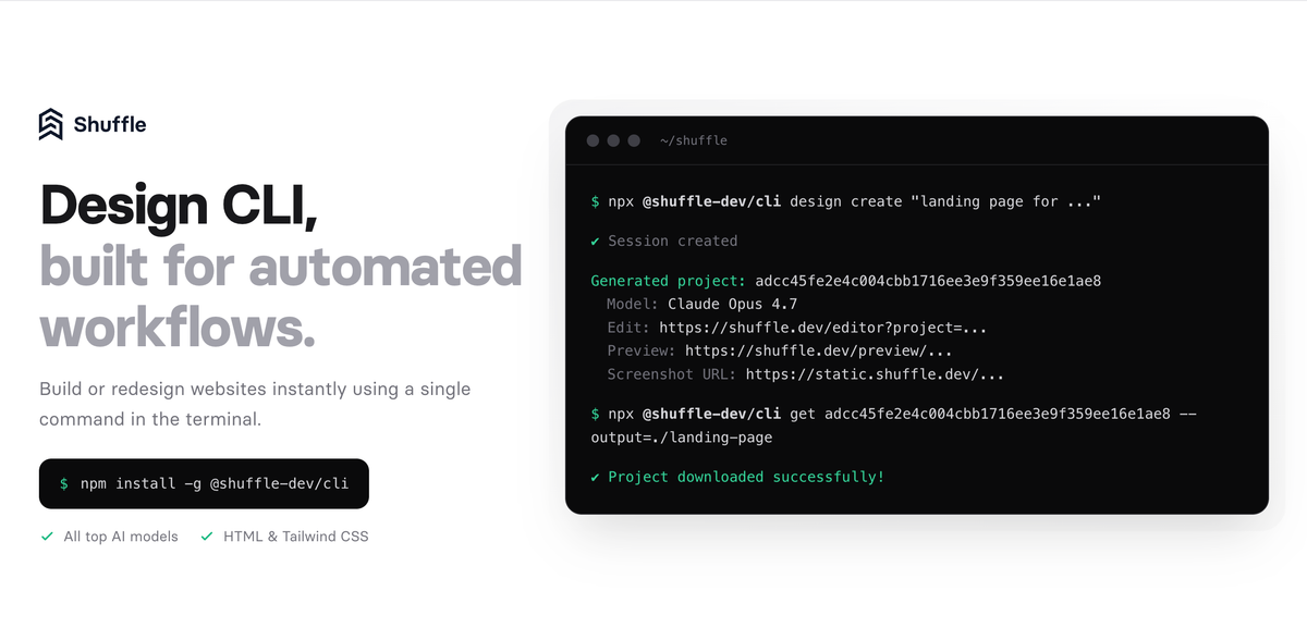 Shuffle Design CLI 
