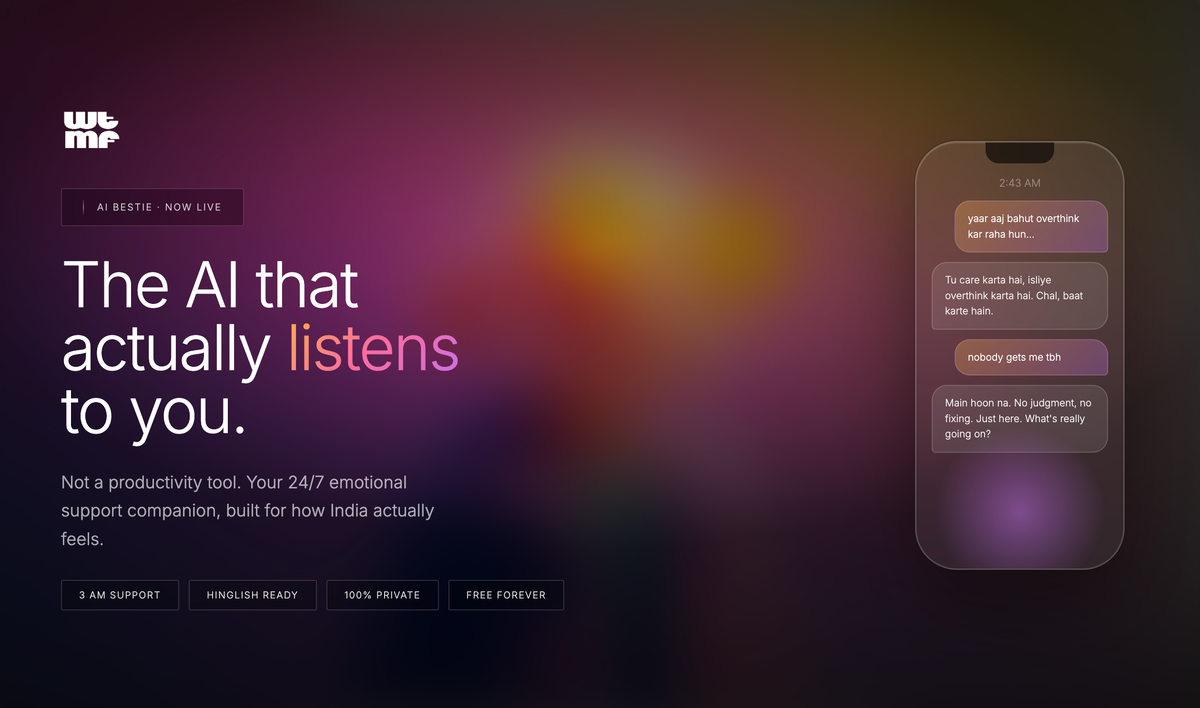 WTMF AI (What's The Matter, Friend?)