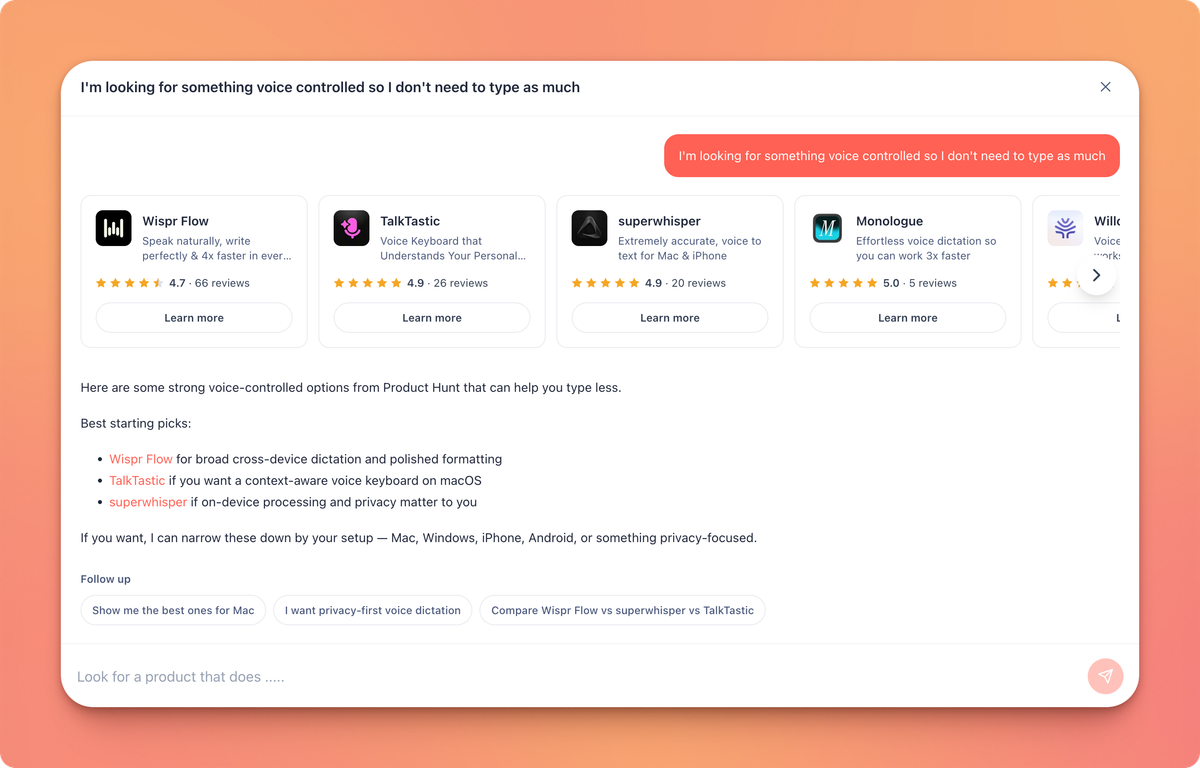 Ask Product Hunt AI