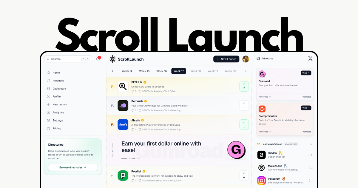 Scroll Launch