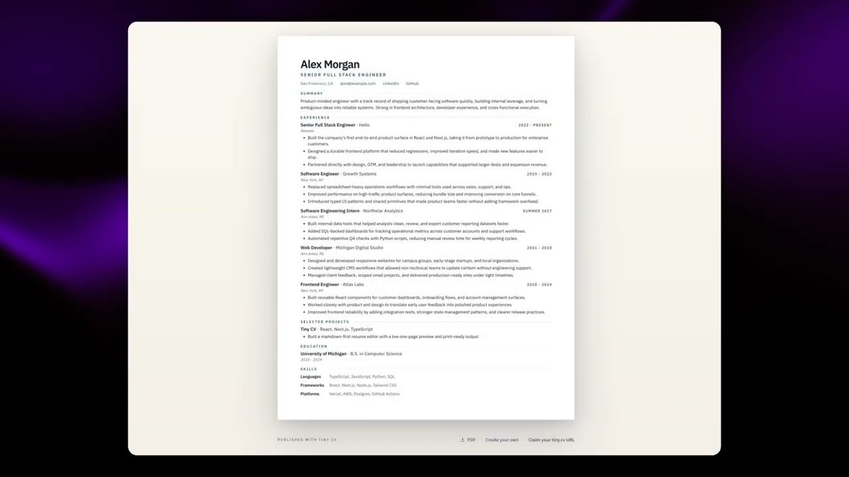 Tiny CV