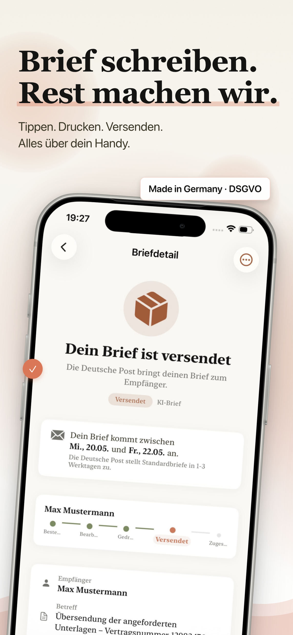 FrankKi Briefe schreiben und versenden.