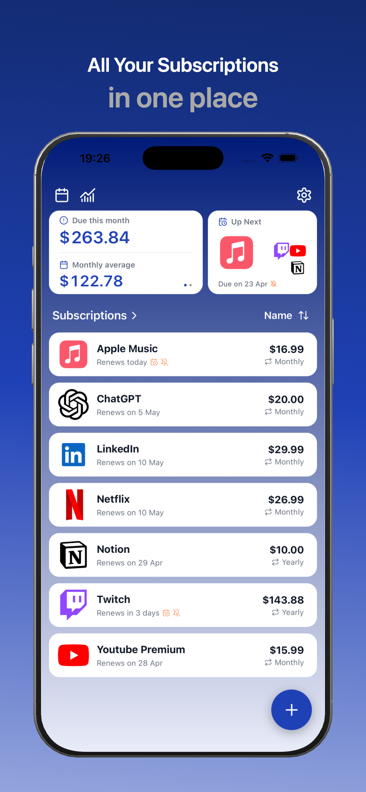 SnapSub - subscriptions hub