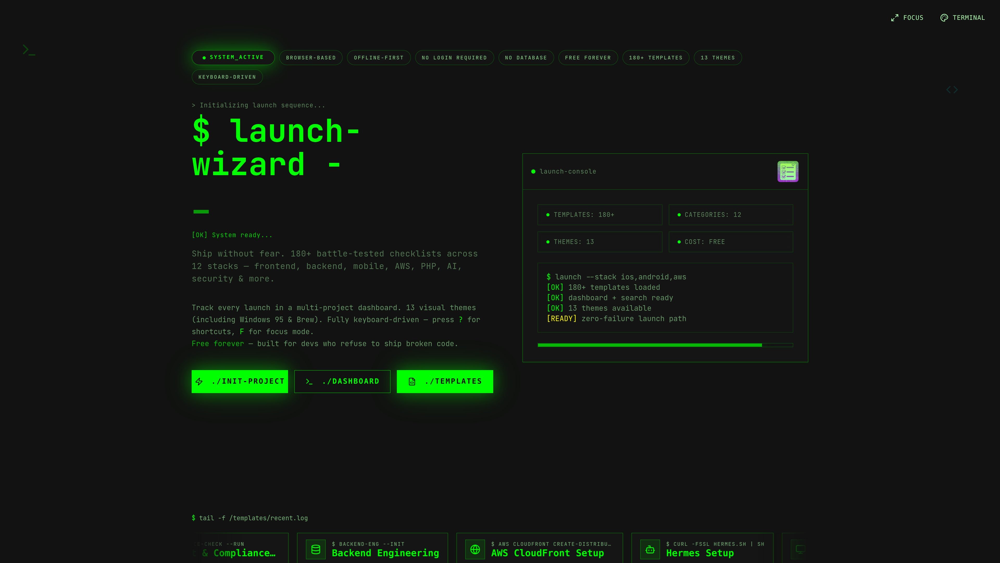 Launch Checklist Manager