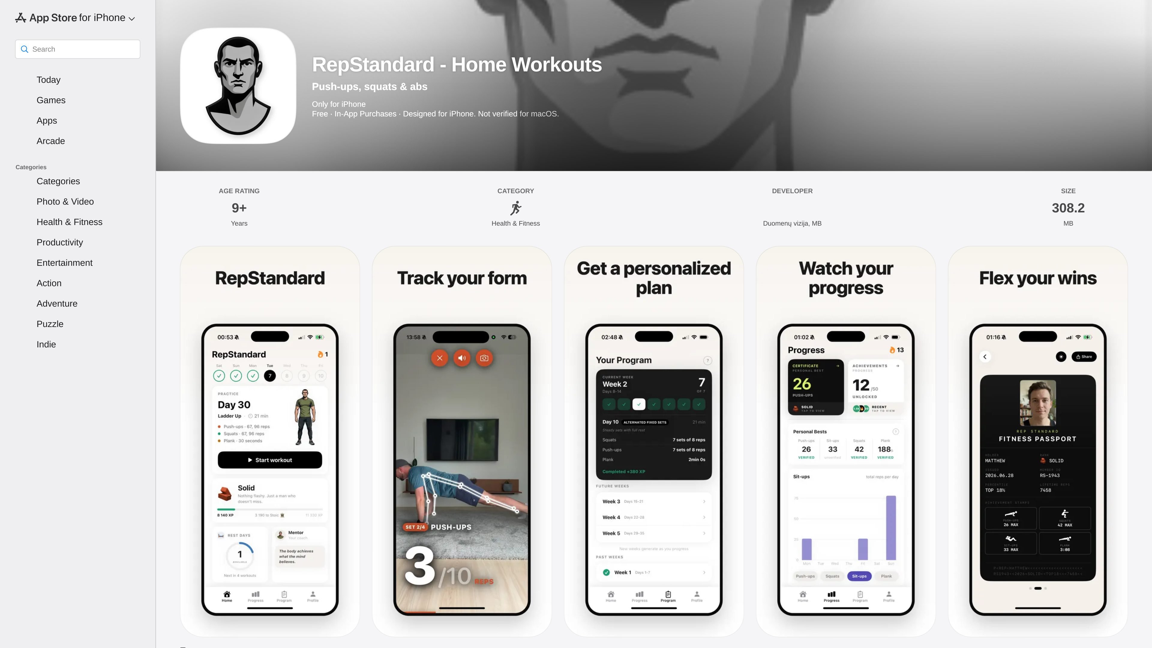 RepStandard - Home Workouts
