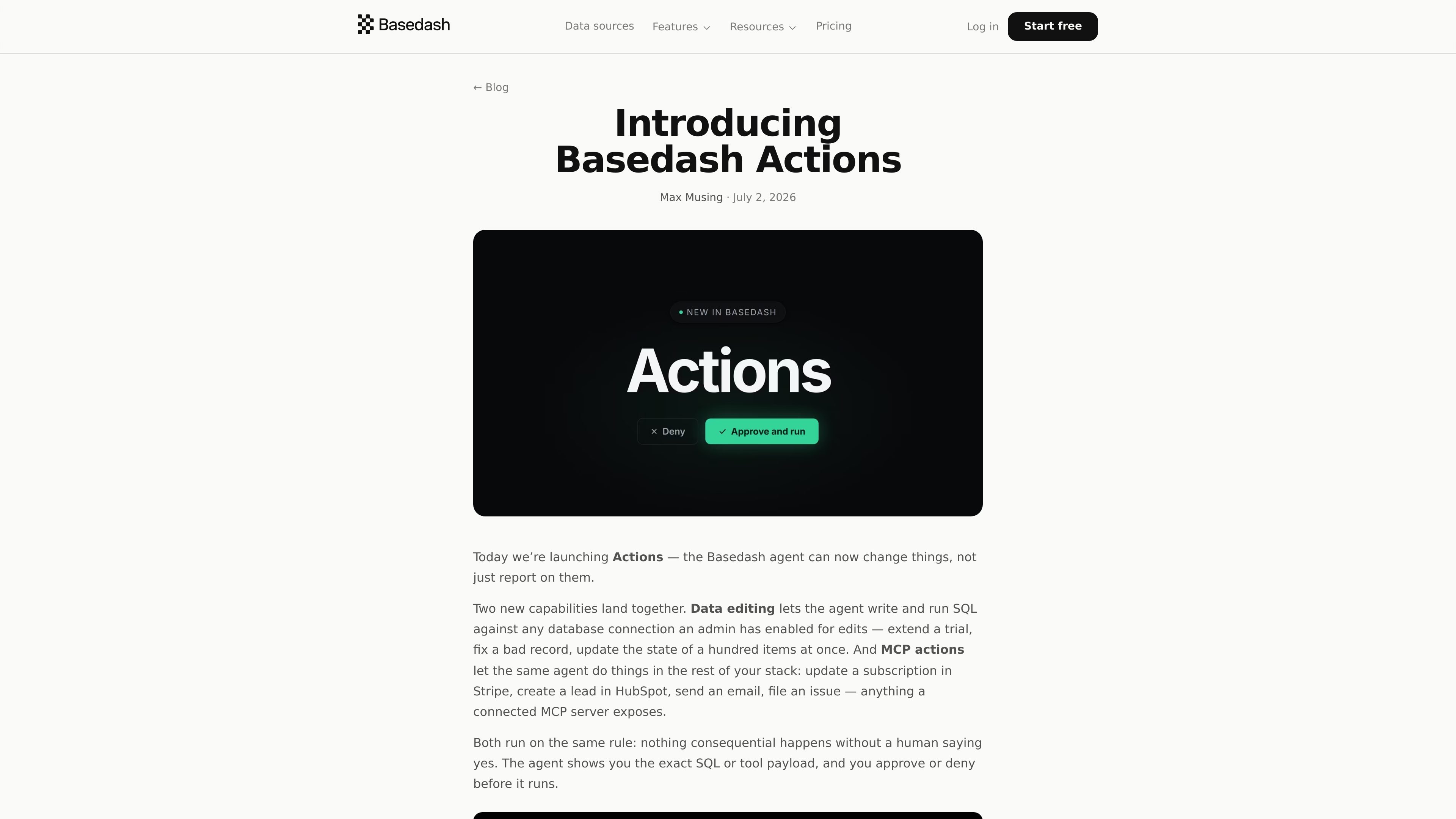 Basedash Actions