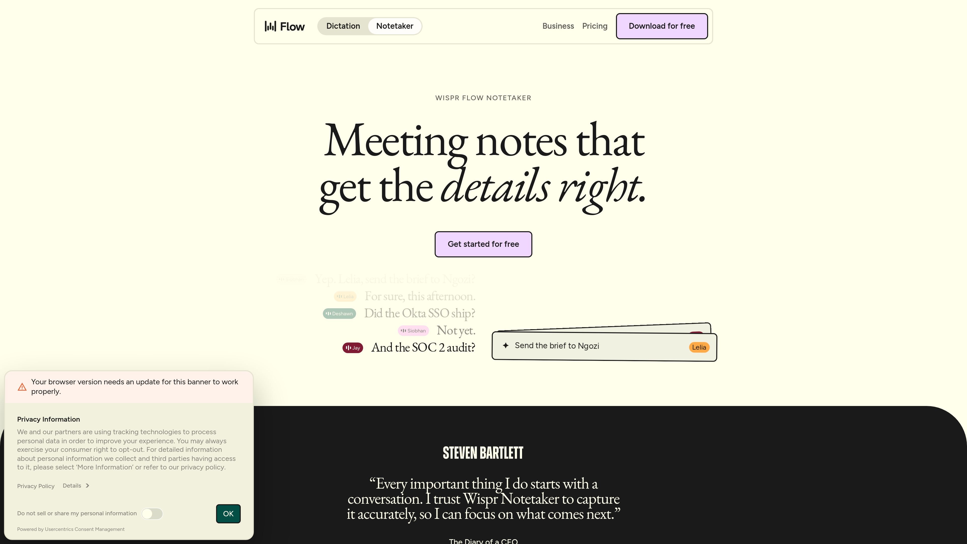 Wispr Flow Notetaker
