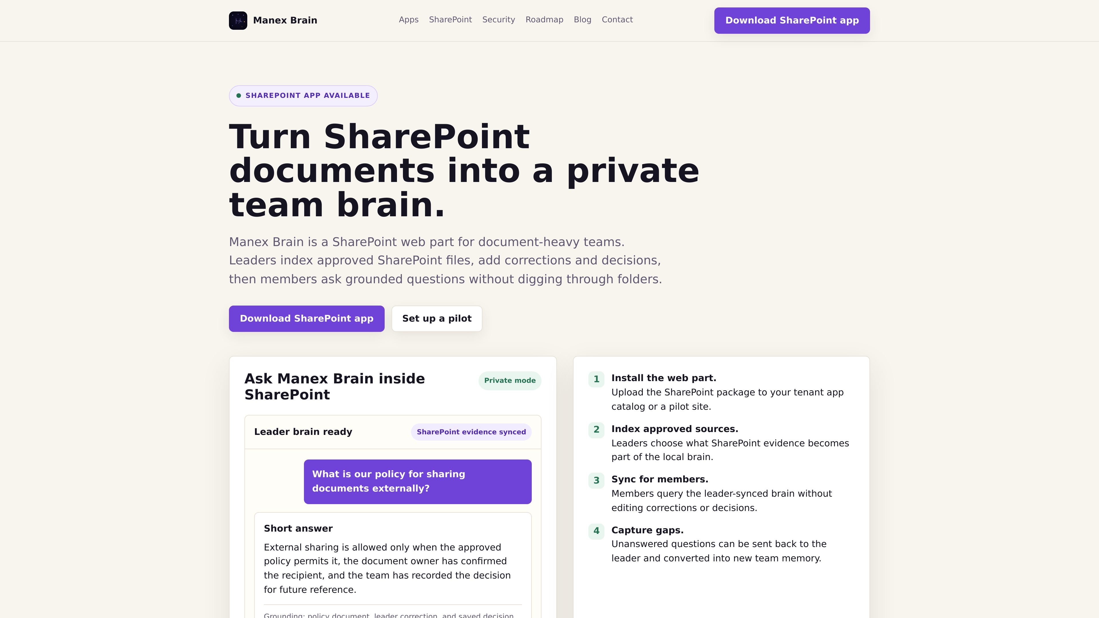 Manex Brain for SharePoint