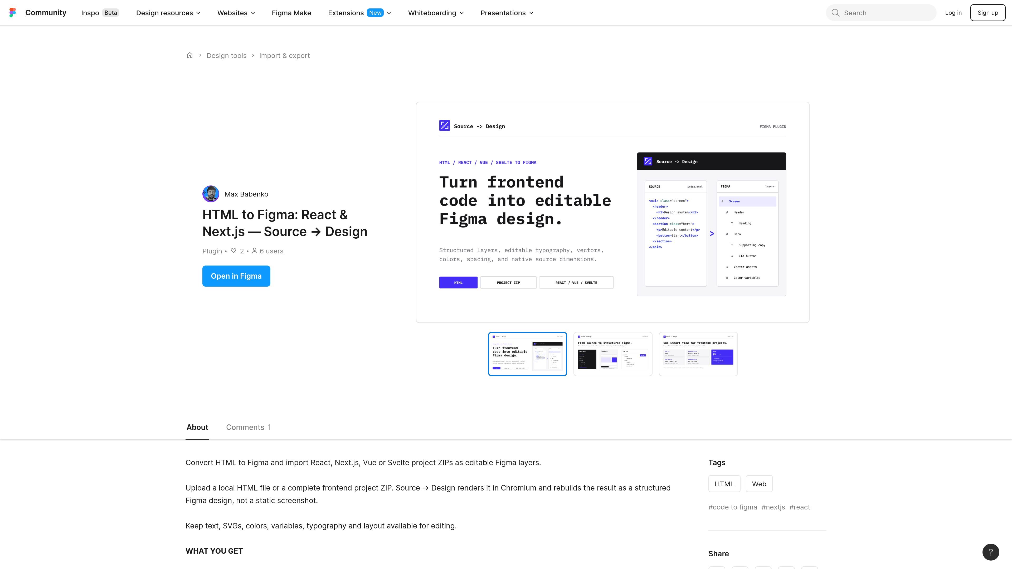 HTML to Figma: React & Next.js — Source → Design