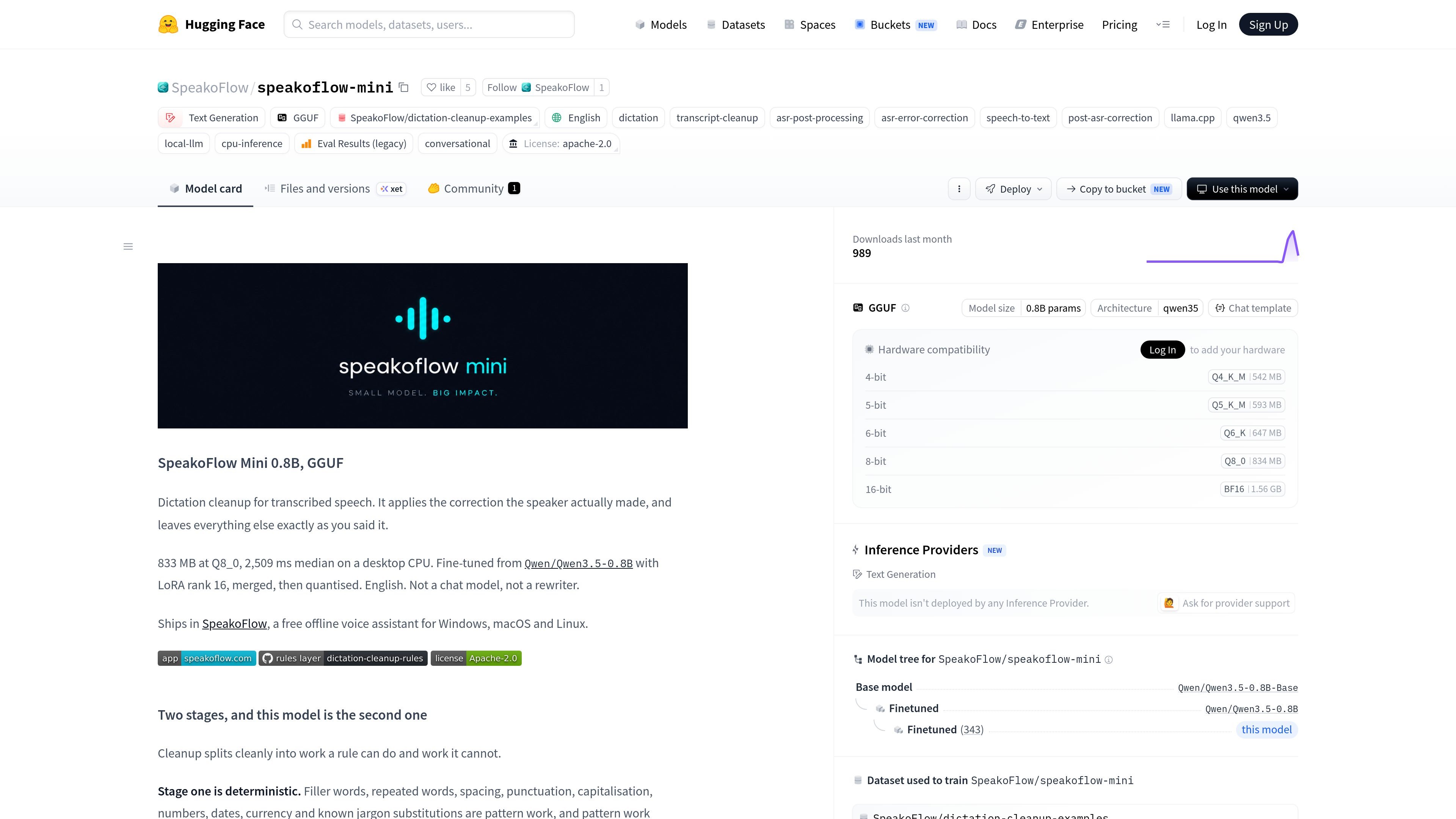 SpeakoFlow Mini 0.8B