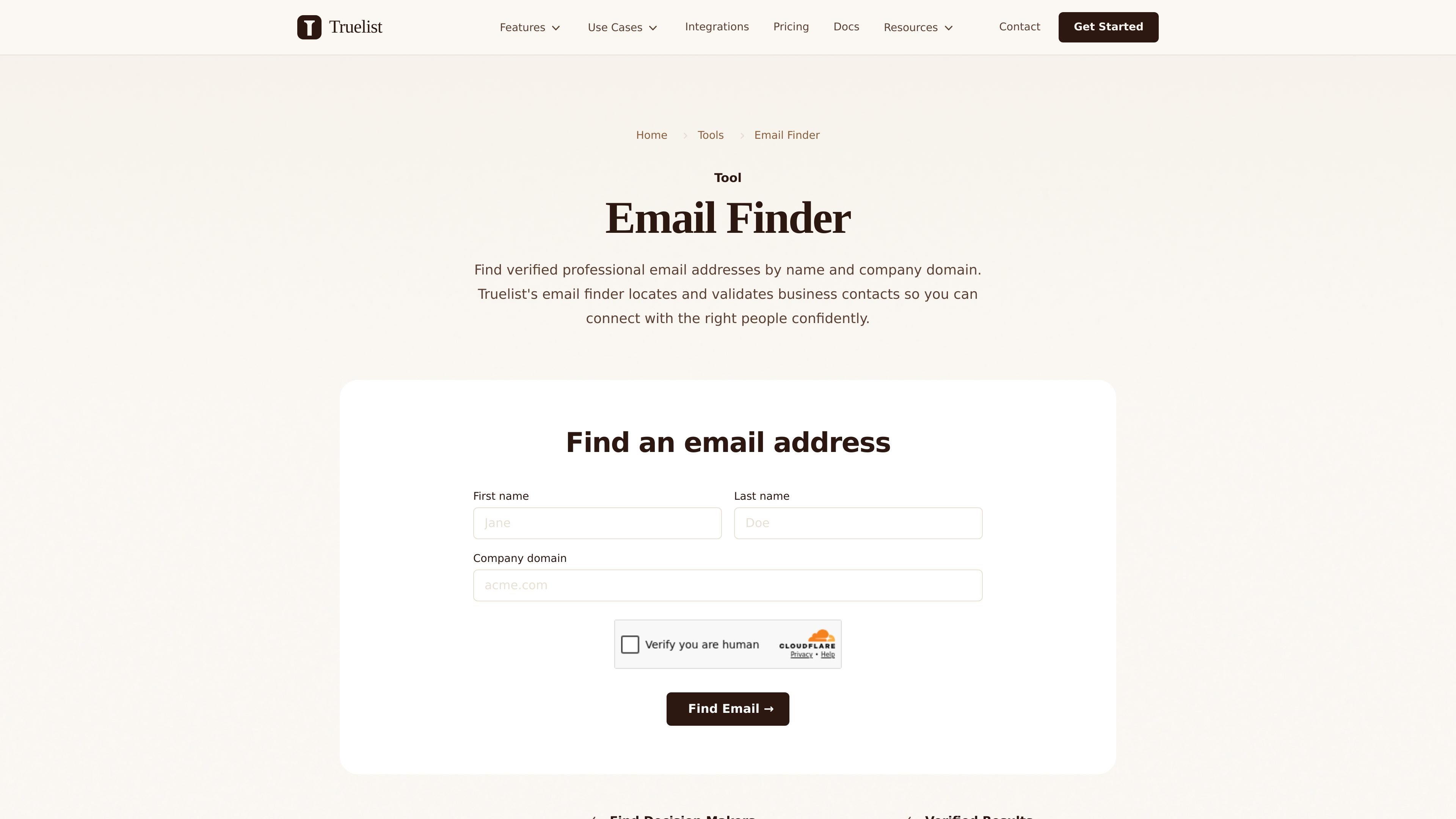 Truelist Email Finder