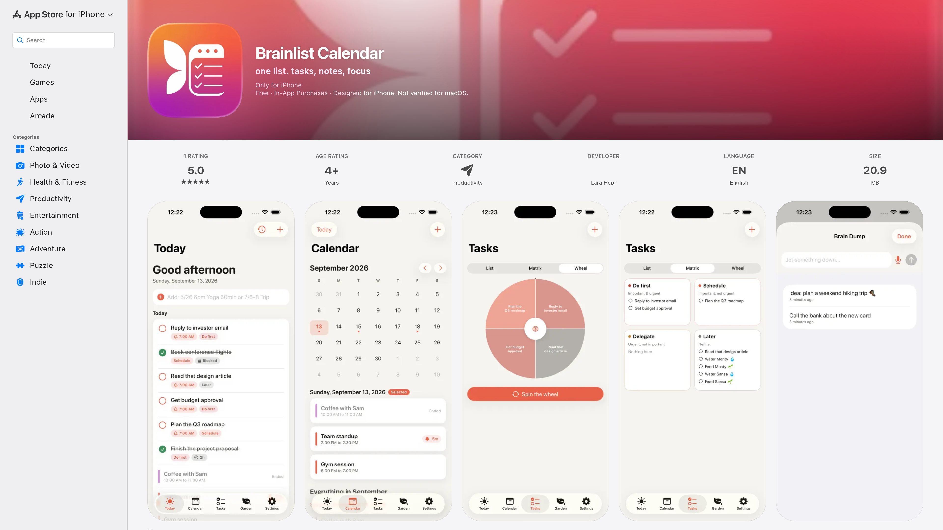 Brainlist Calendar