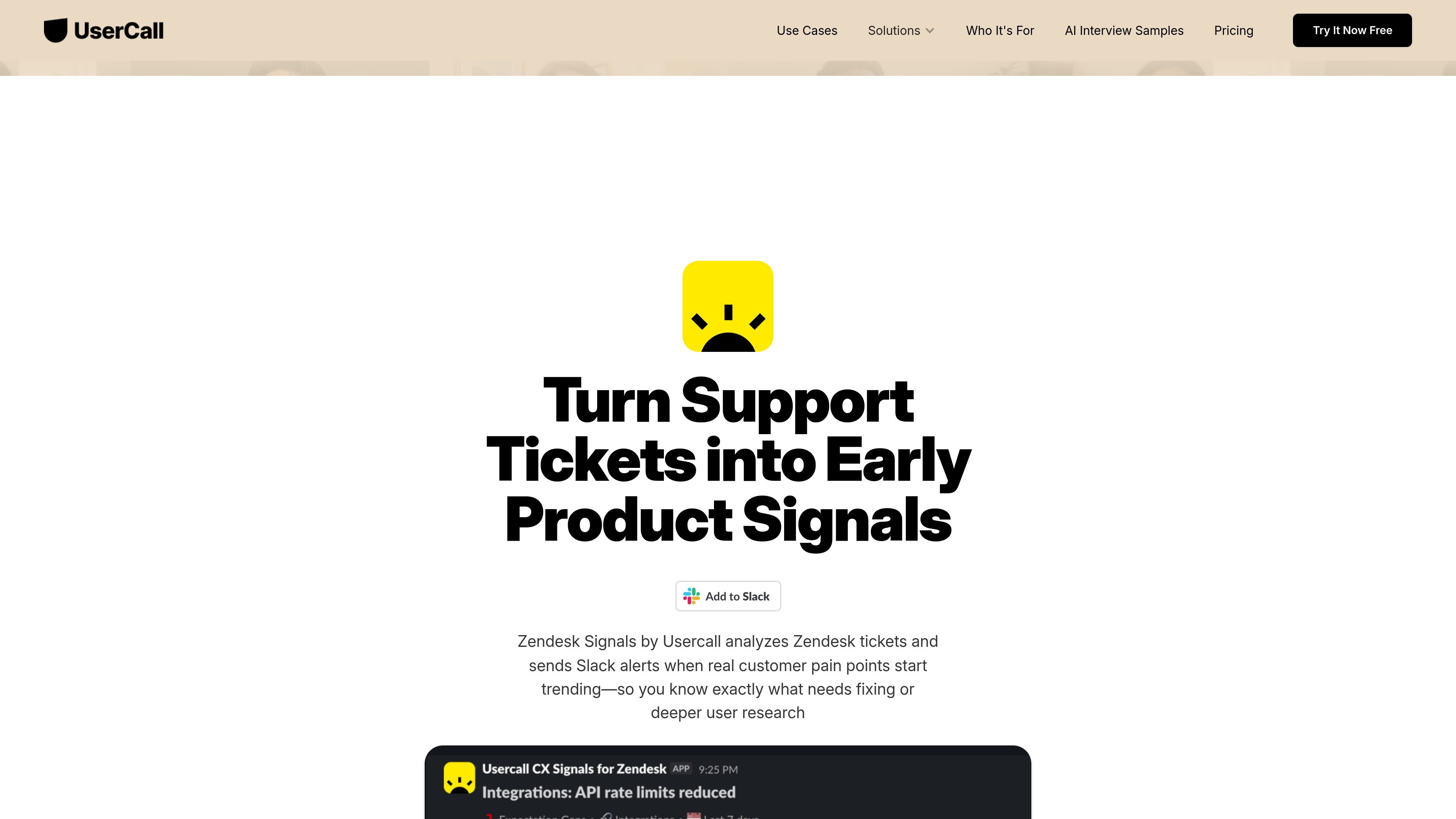 Zendesk Signals by Usercall