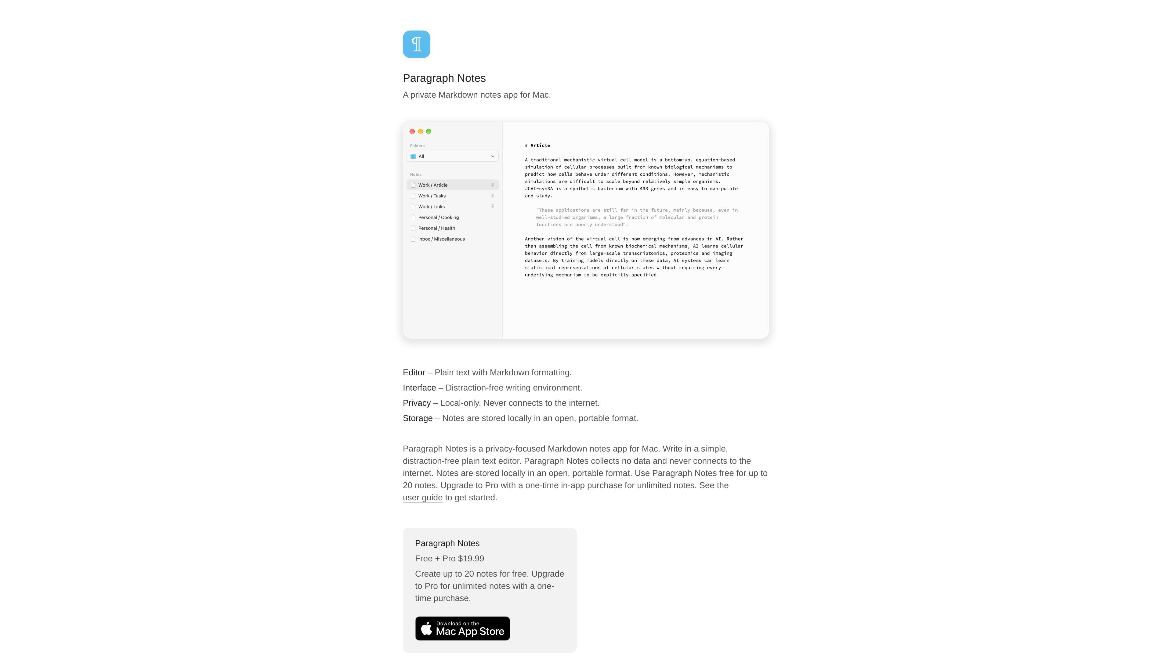 Paragraph Notes