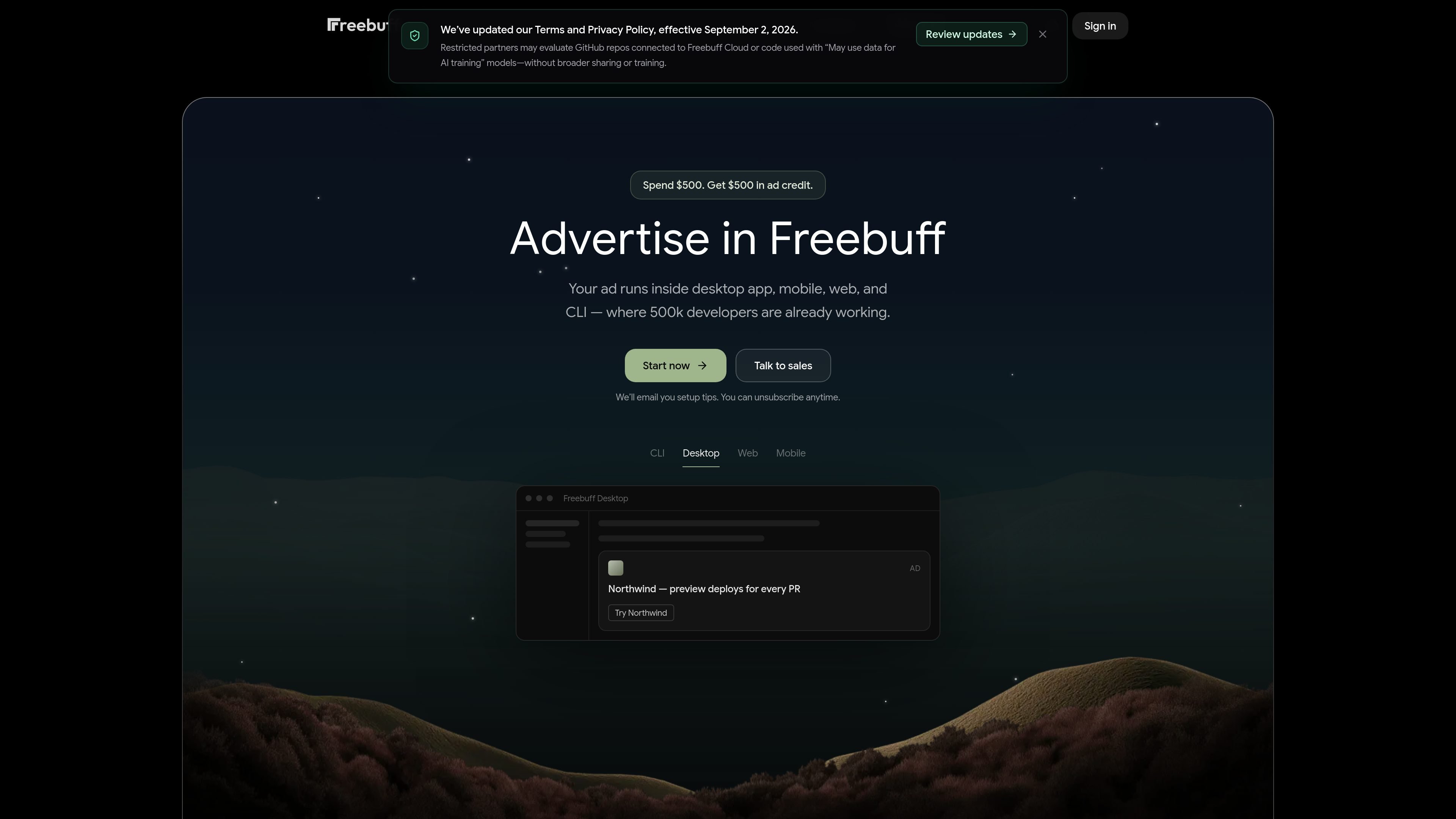 Freebuff Ads