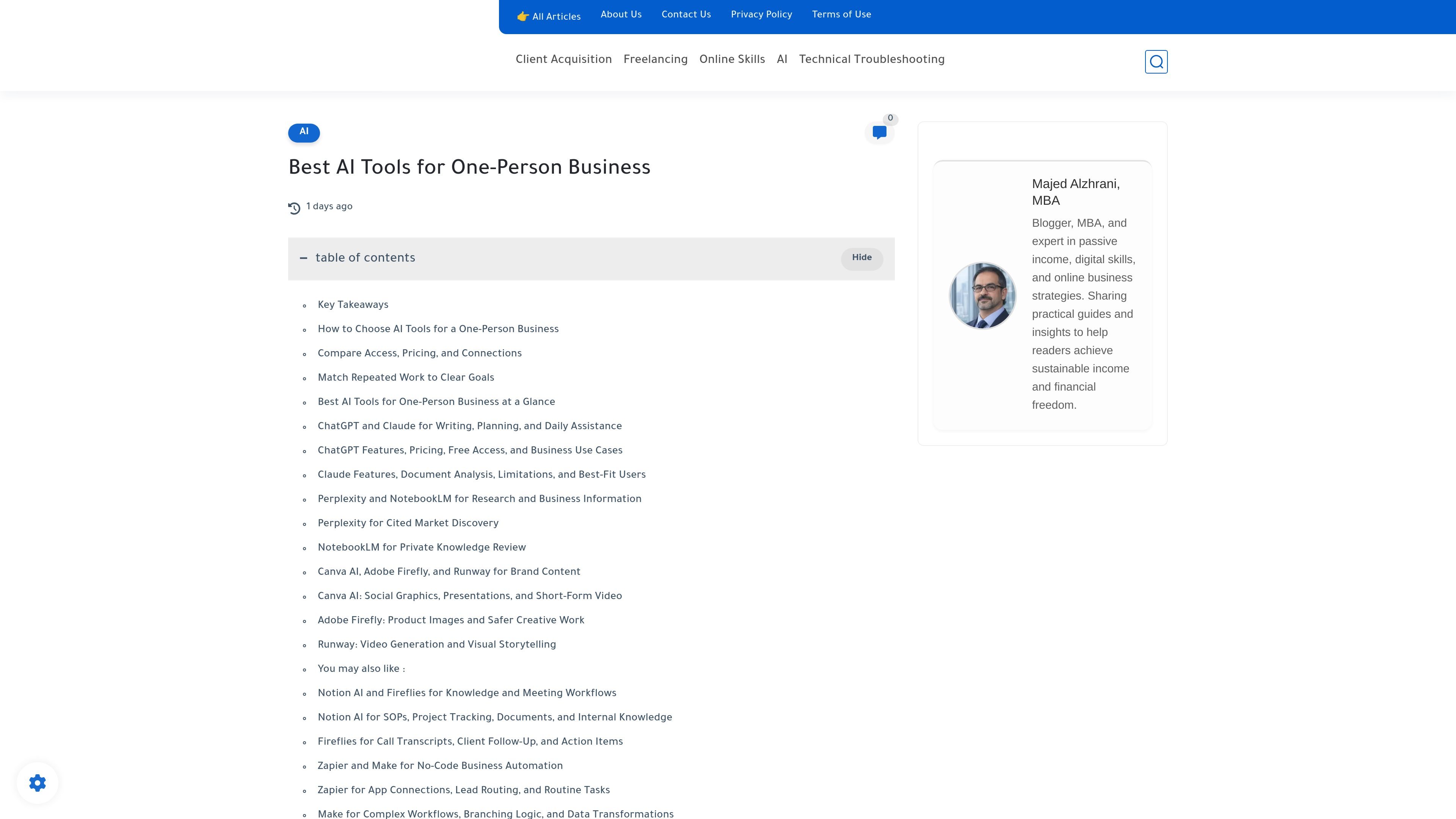 Best AI Tools for One-Person Business