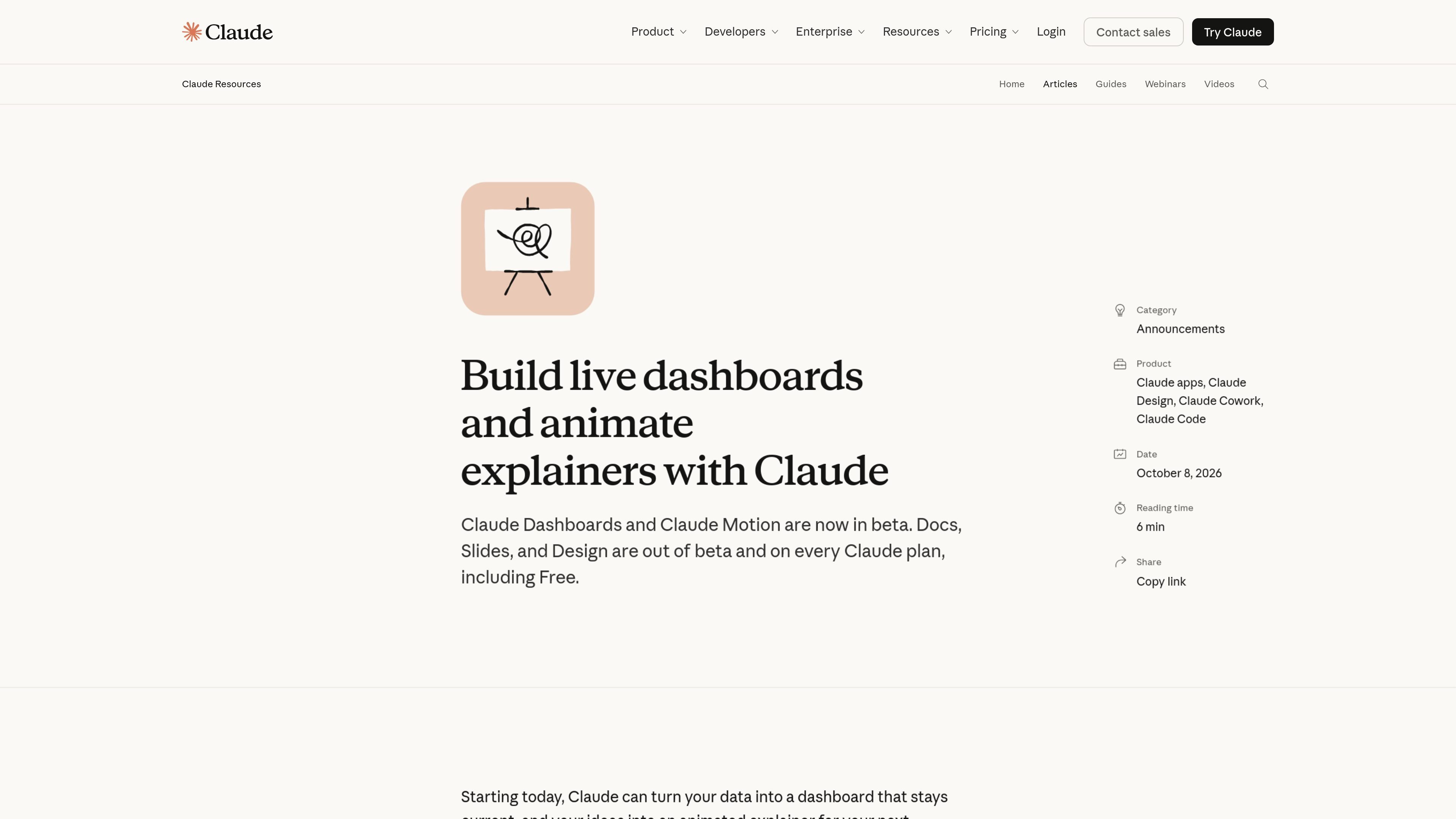 Claude Dashboards and Claude Motion