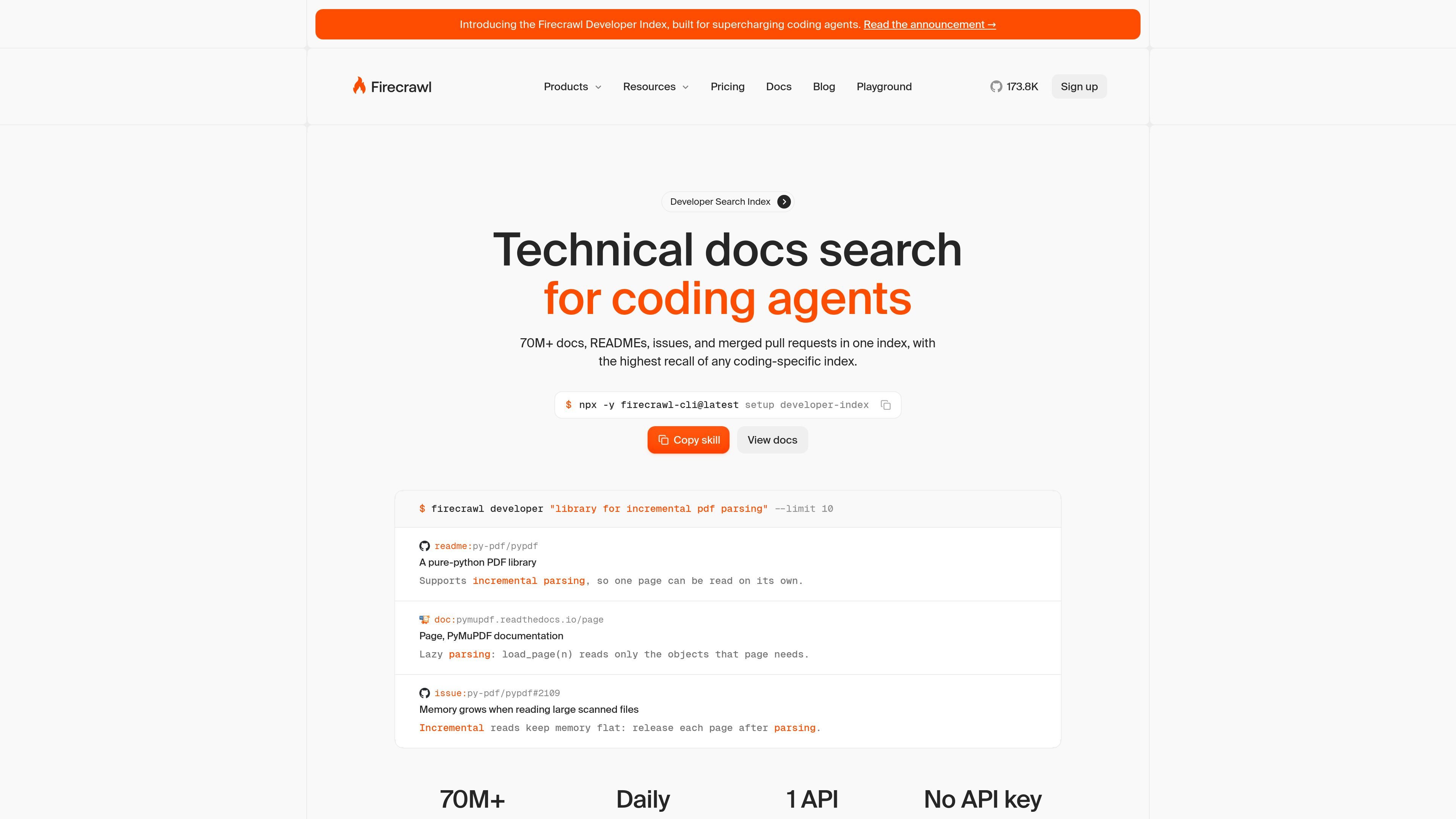 Firecrawl Developer Index