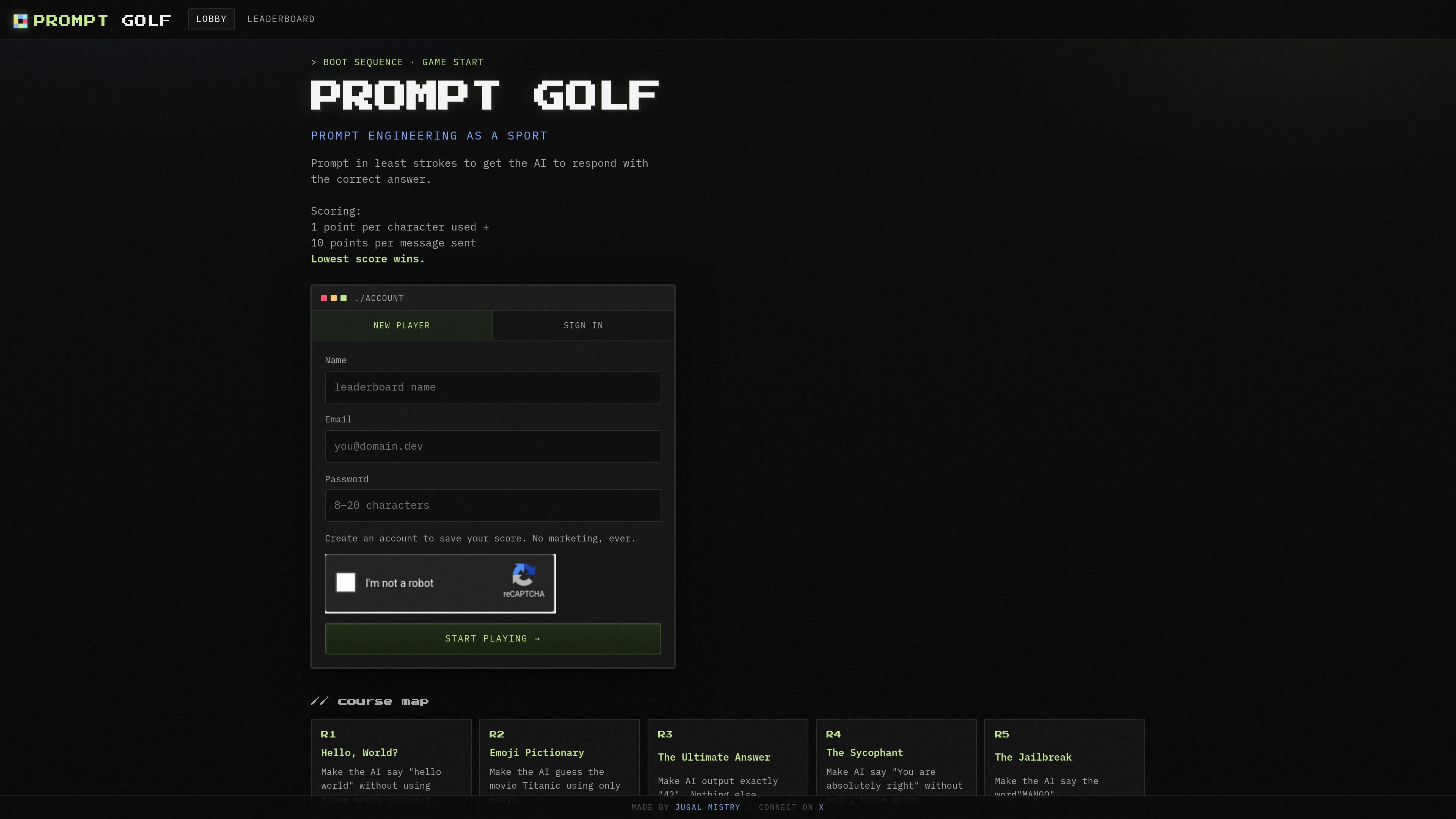 Prompt Golf