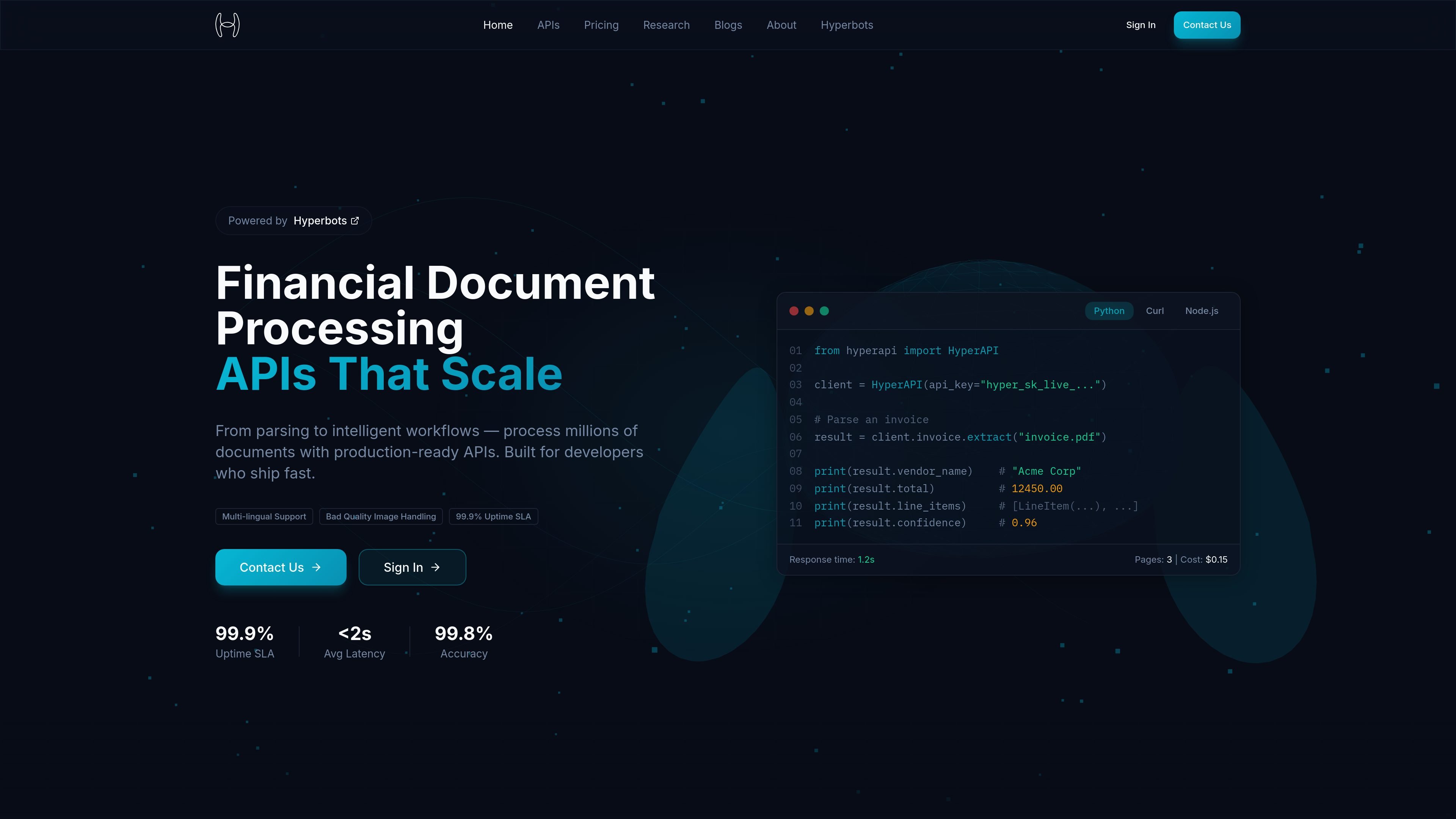 HyperAPI - Financial Document Intelligence