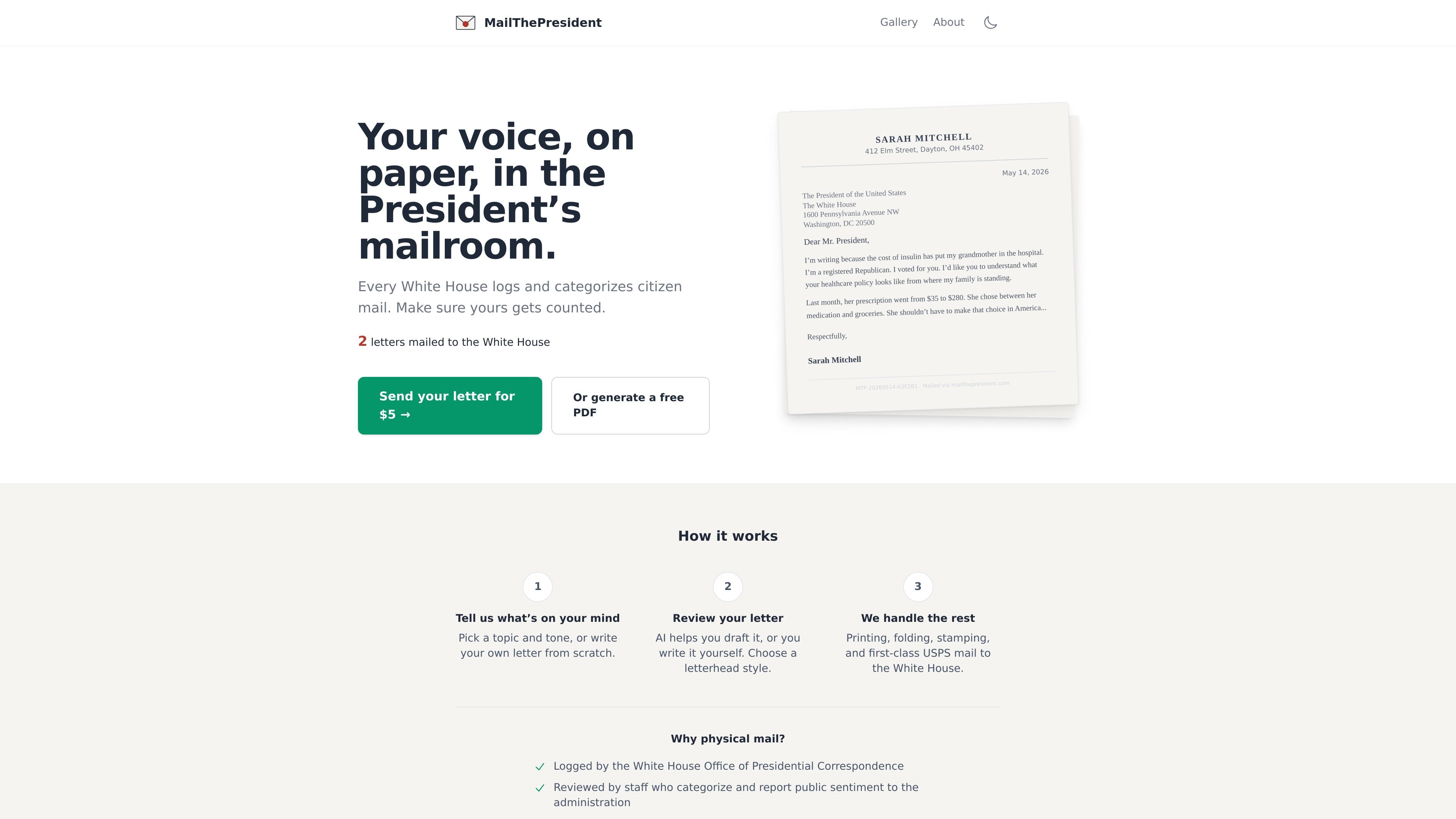 MailThePresident