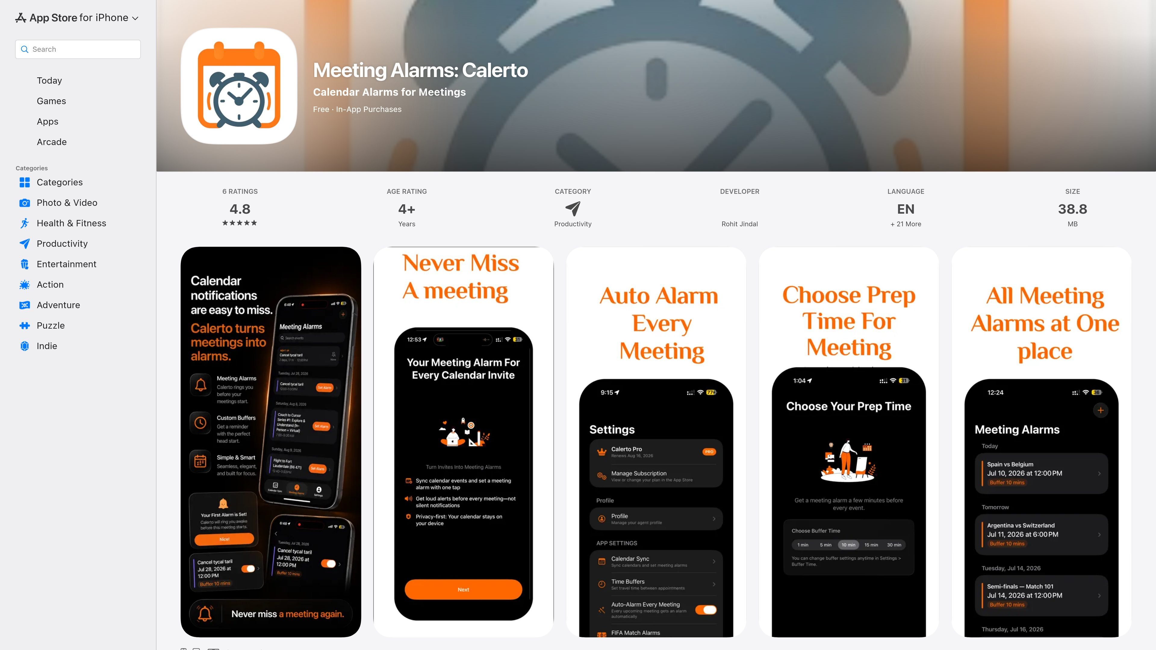 Meeting Alarms: Calerto