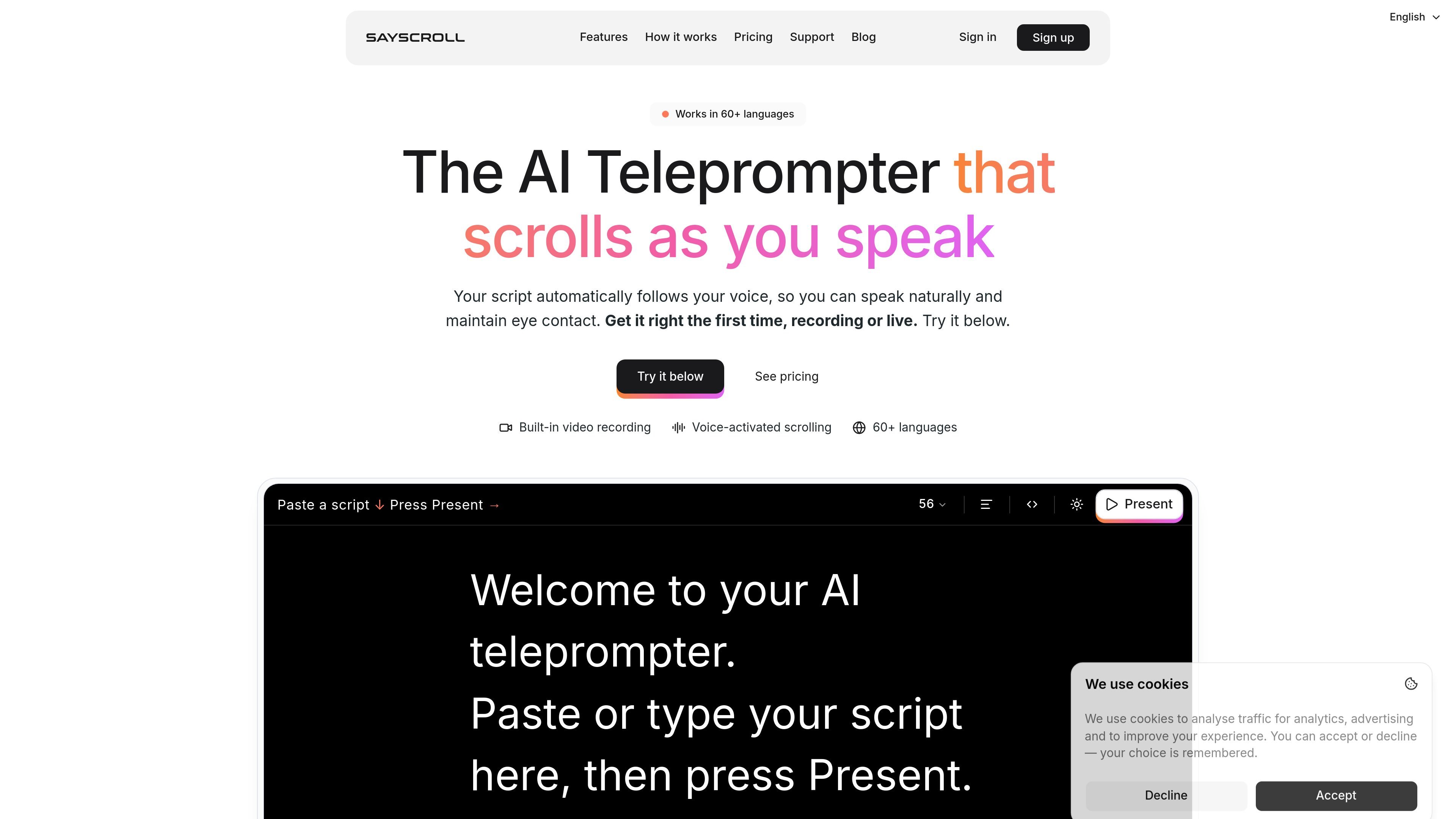 Sayscroll