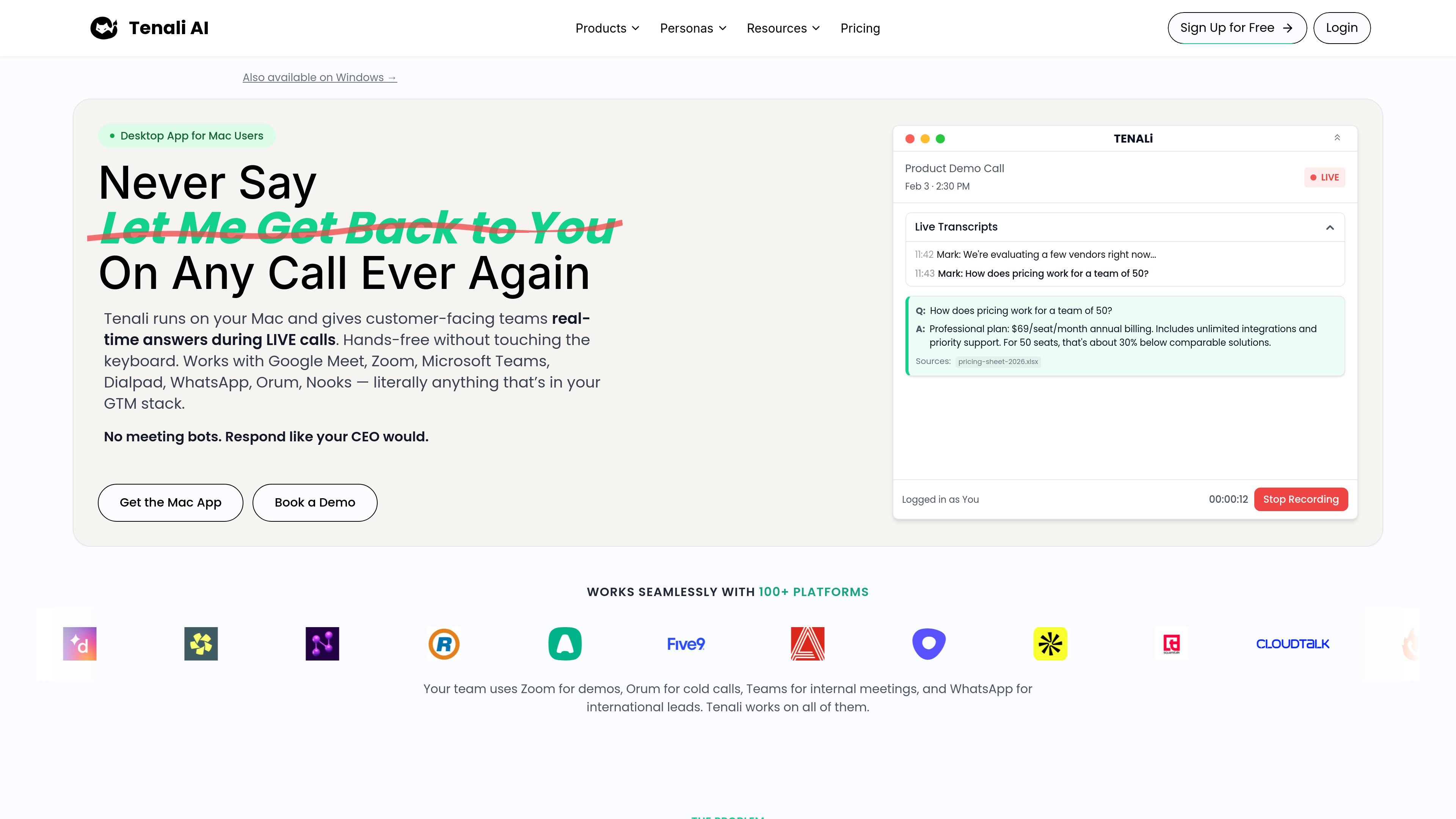 Tenali Desktop App