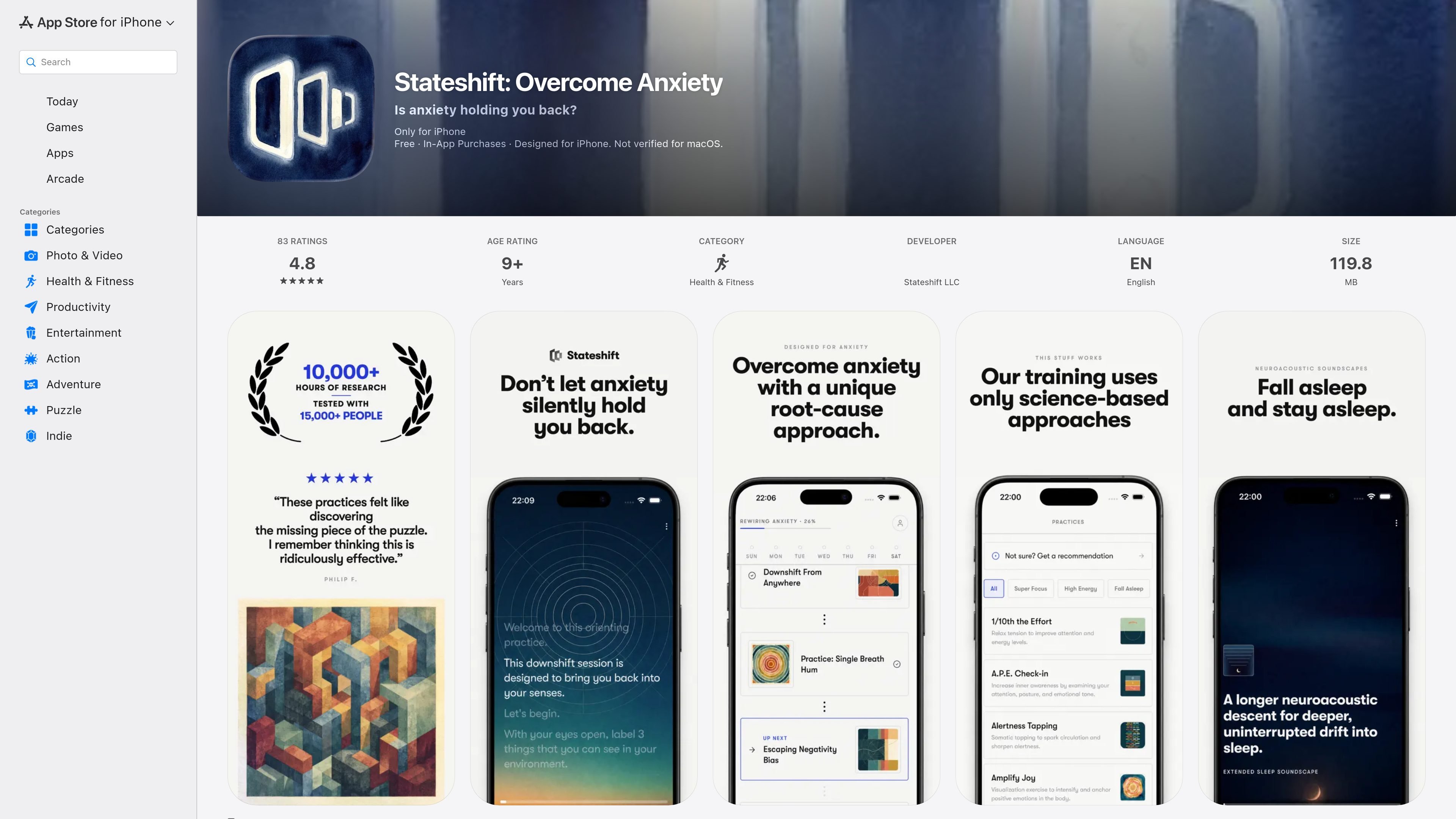 Stateshift: Overcome Anxiety