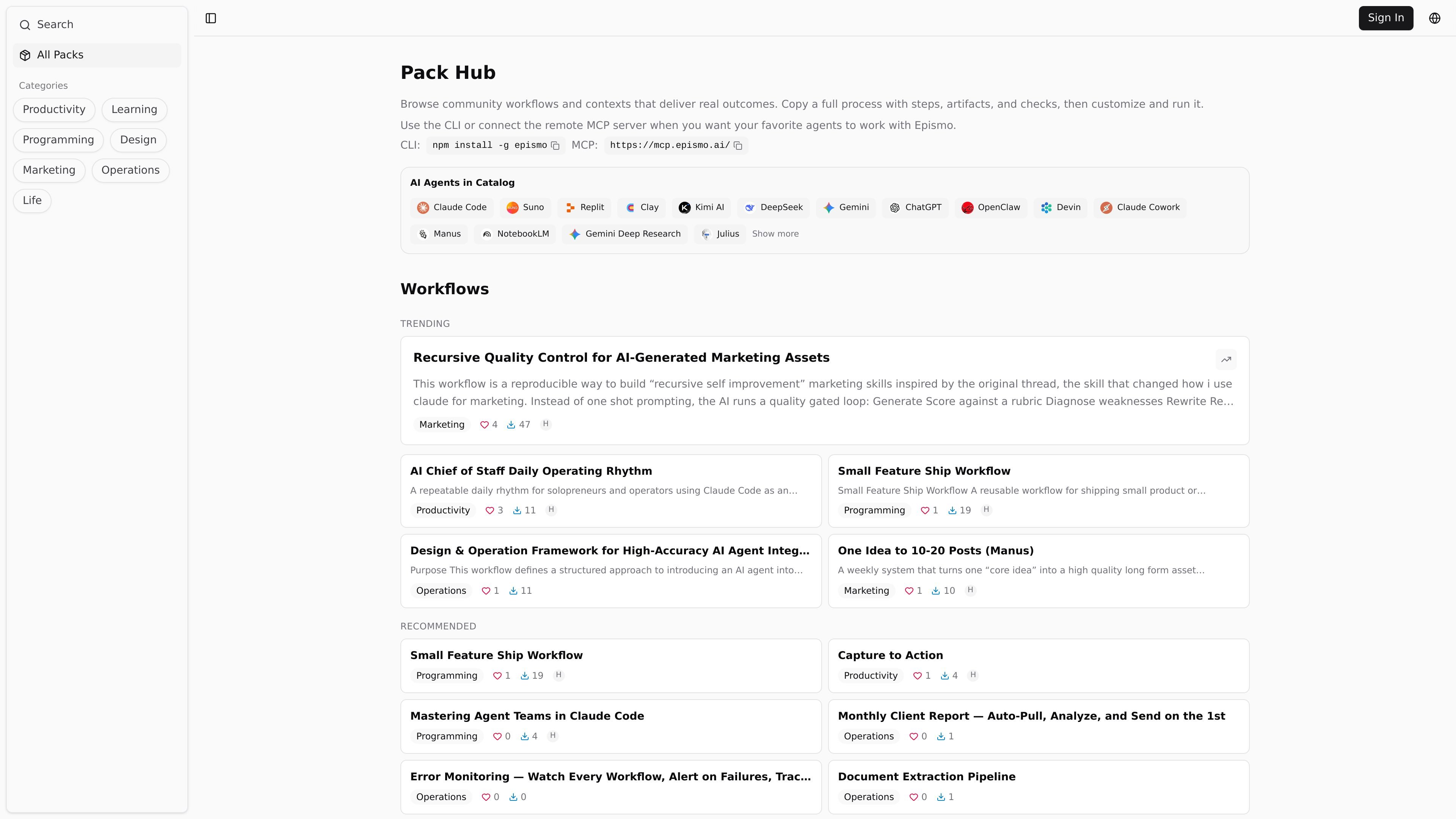 Pack Hub