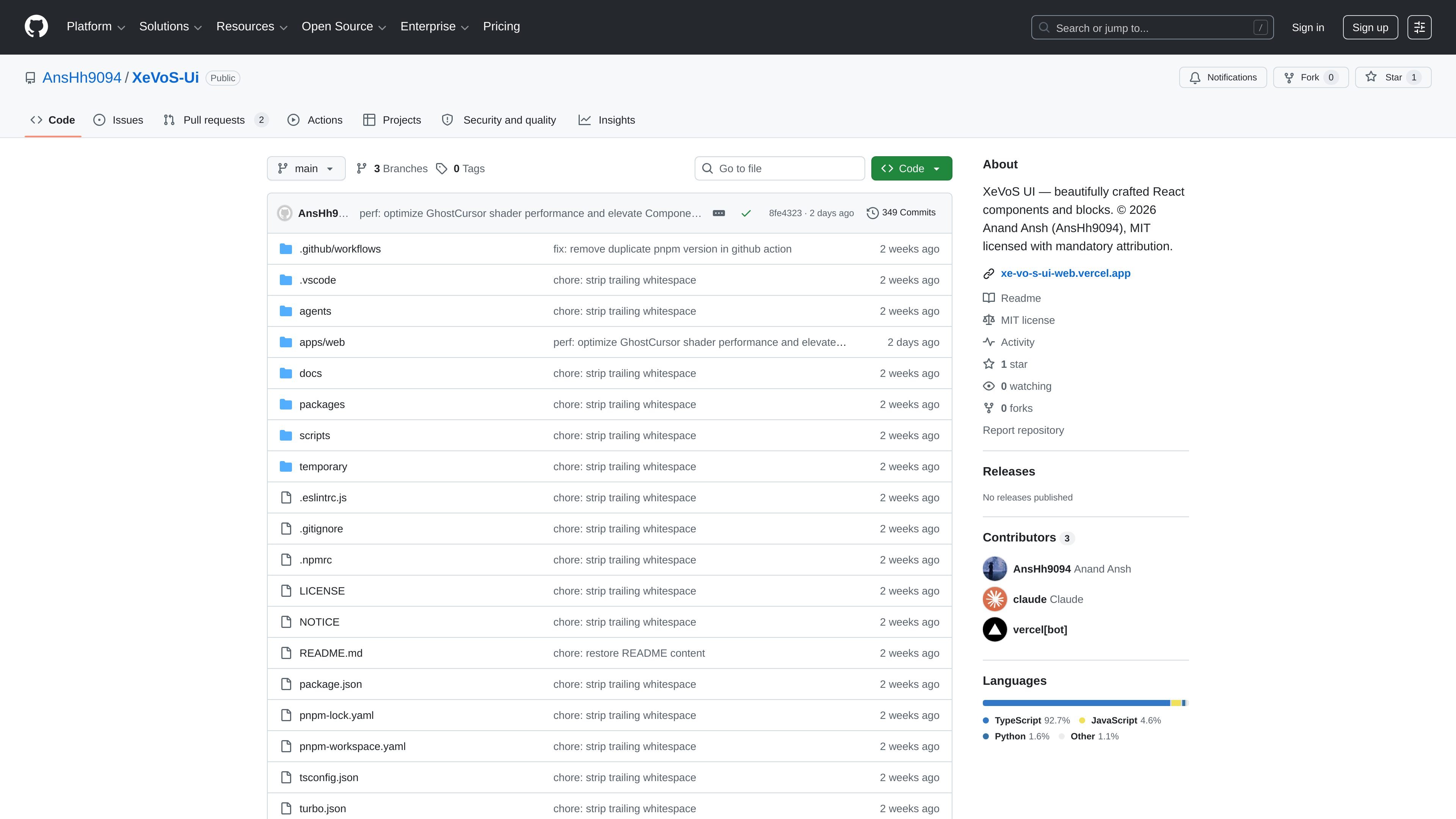 XeVoS UI