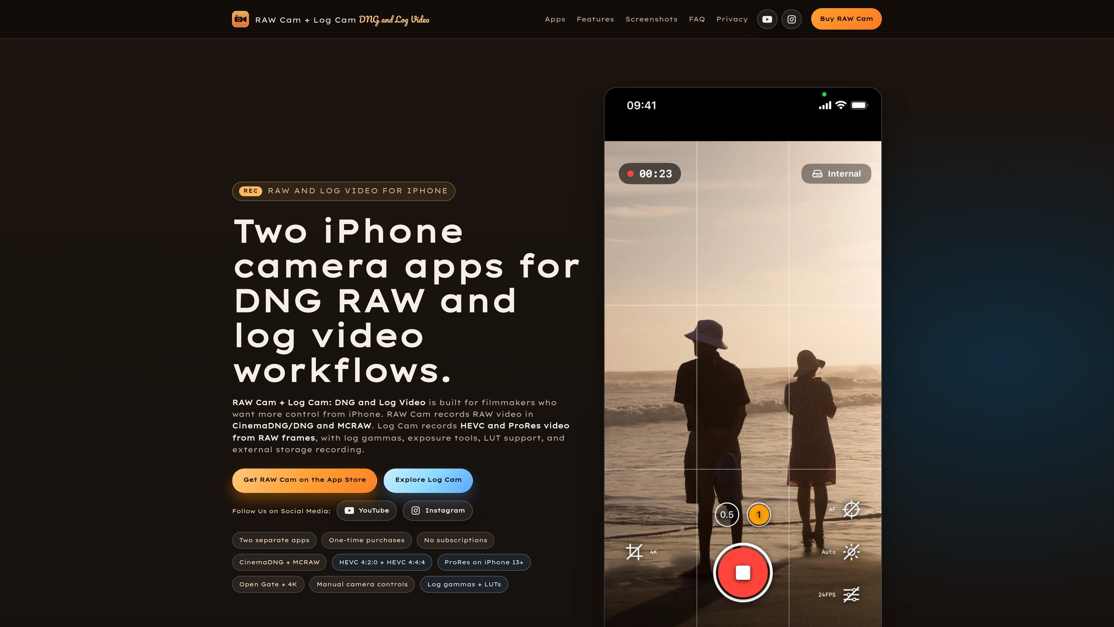 RAW Cam + Log Cam