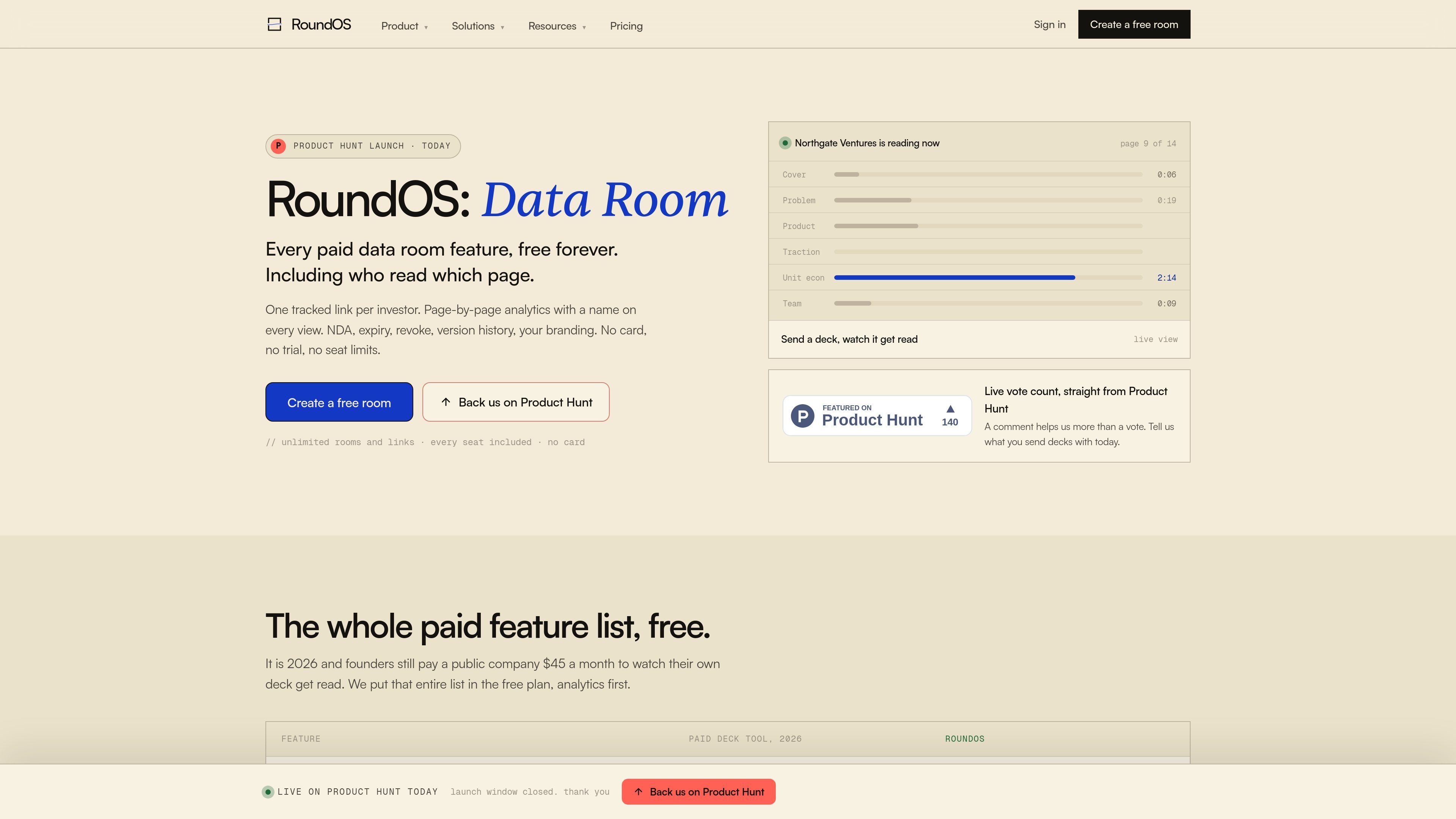 RoundOS Data Room