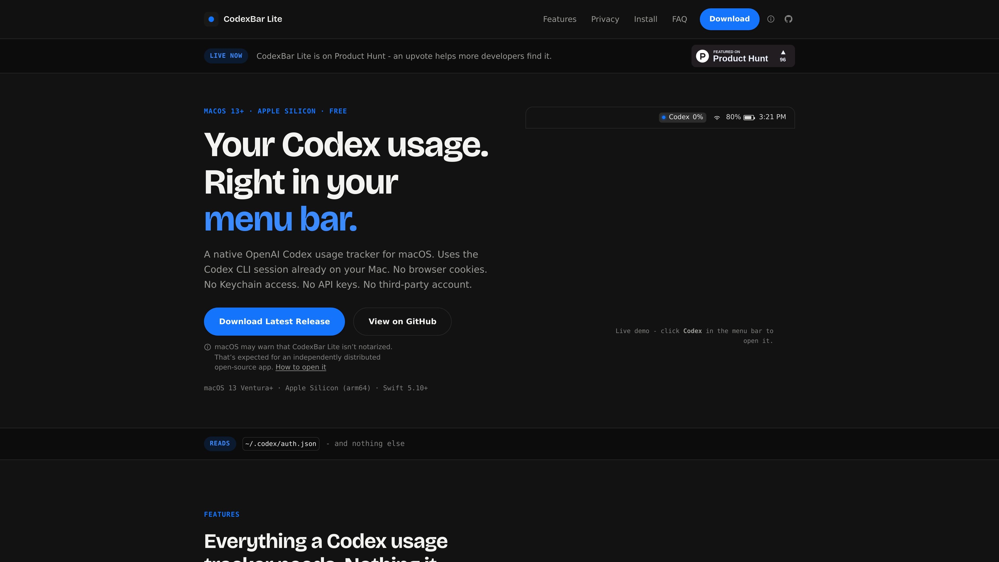 CodexBar Lite