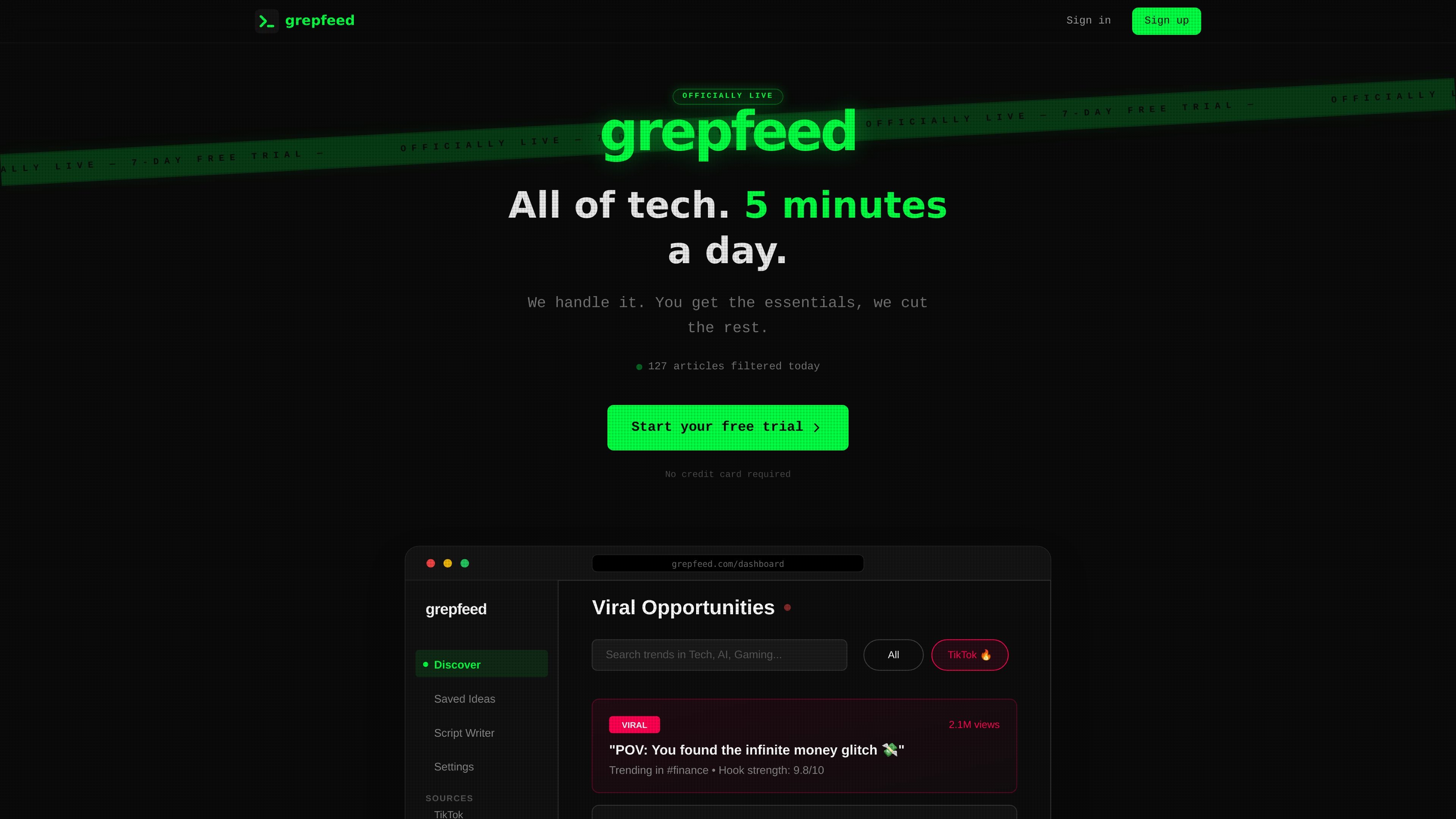 Grepfeed