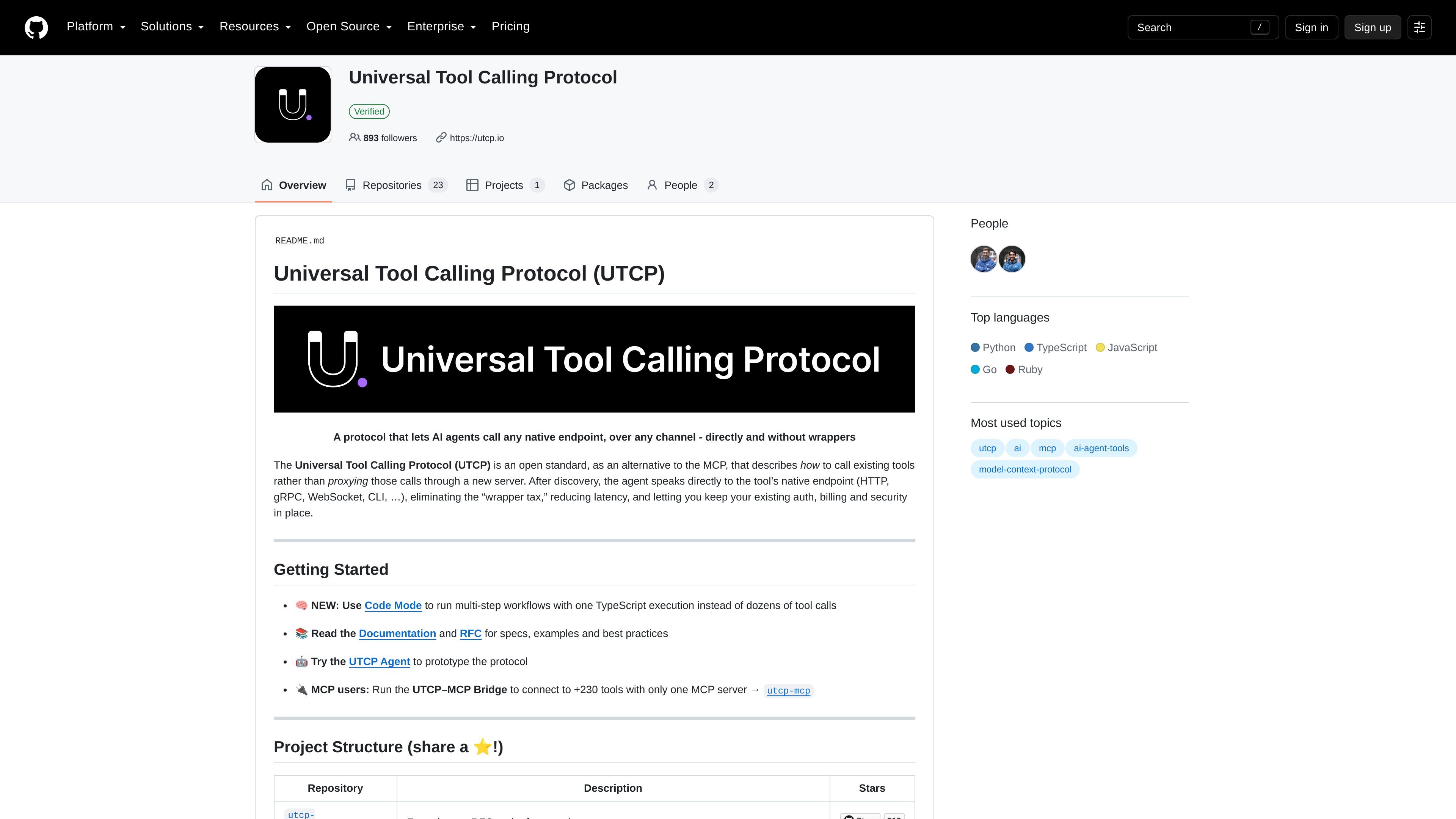 Universal Tool Calling Protocol